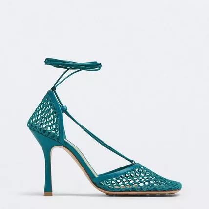 Bottega Veneta Heels Bottega Veneta Mesh Sandals in turquoise Green