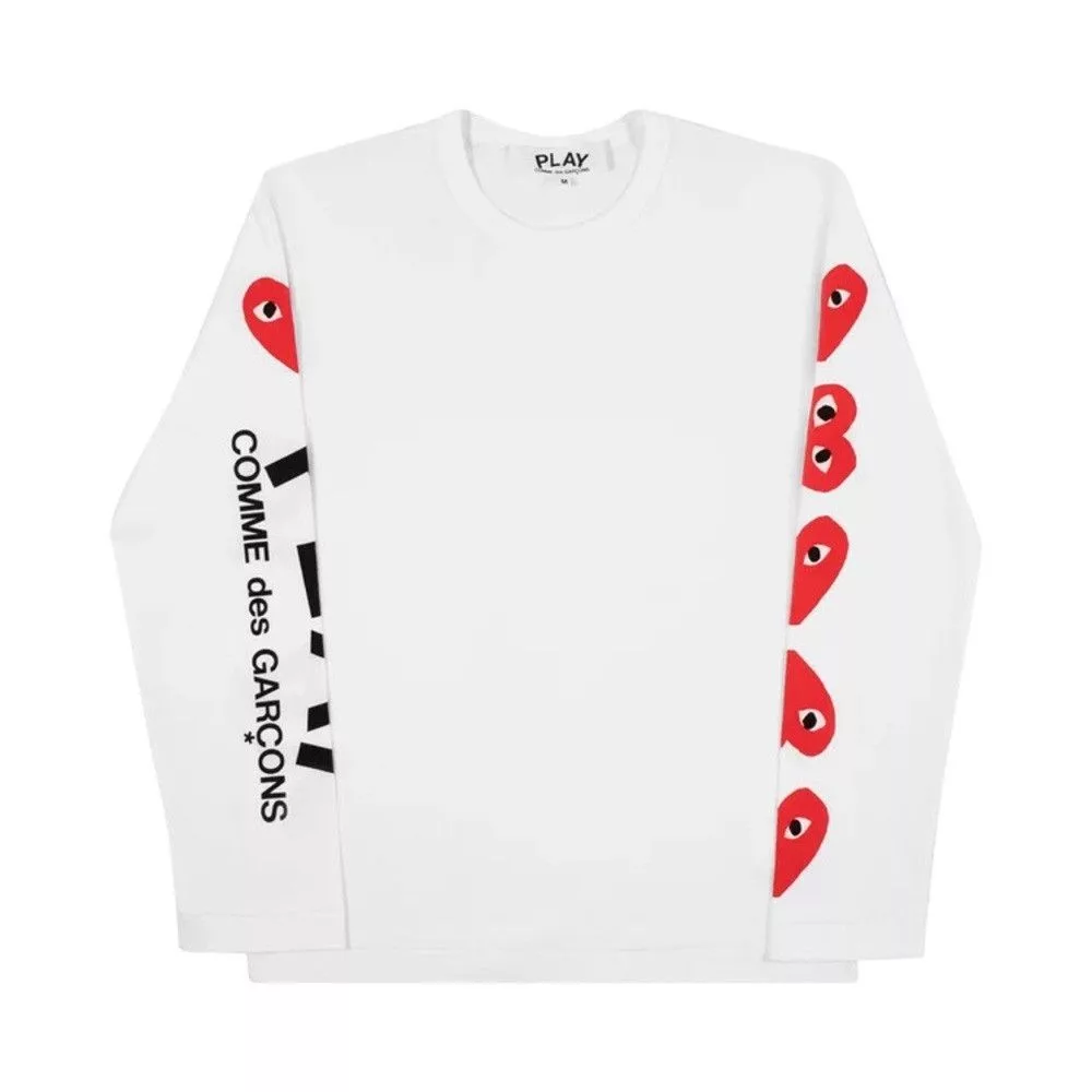 Comme des Garcons PLAY Long Sleeve T Shirts Comme des Garcons PLAY Achetez Des Comme Des Gracons PLAY Five Heart Logo Shirt Sm Multi