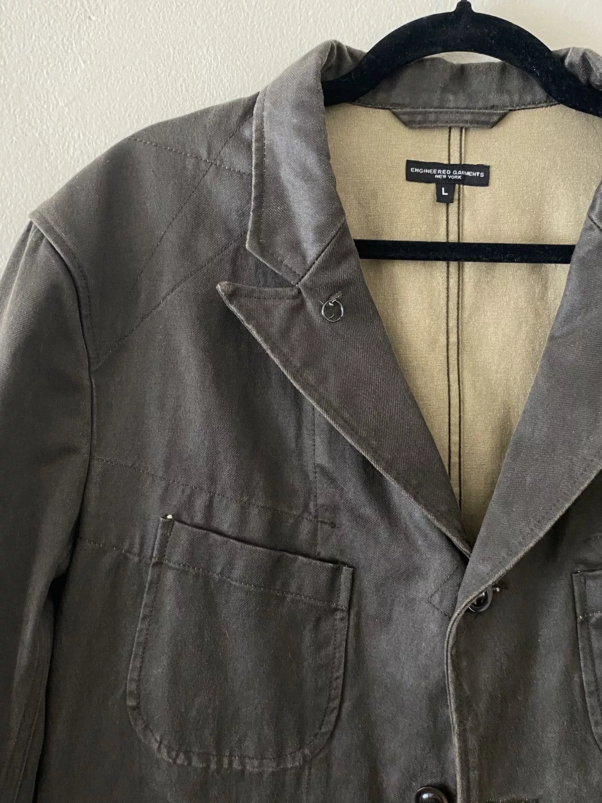 Engineered Garments Blazers Engineered Garments- Waxed Blazer Gray