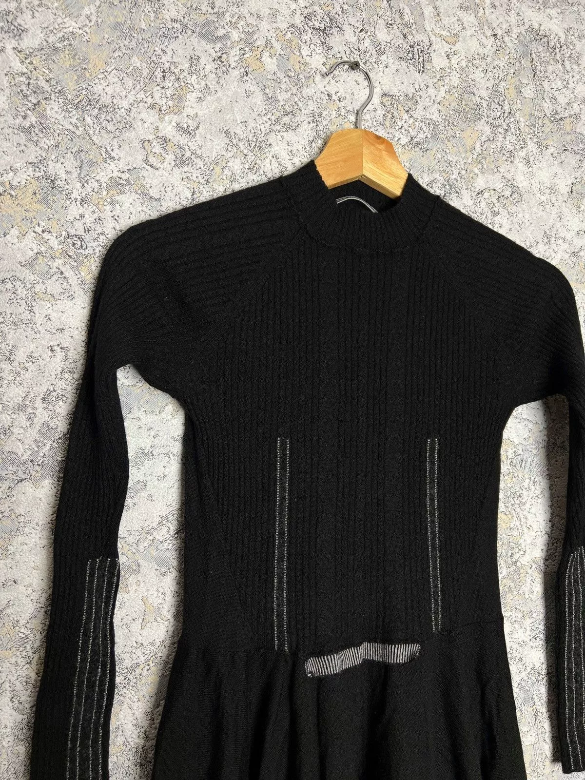 Designer Midi Dresses Designer × Marithe + Francois Girbaud Marithe Francois Girbaud Wool Dress Black Size Medium Luxury