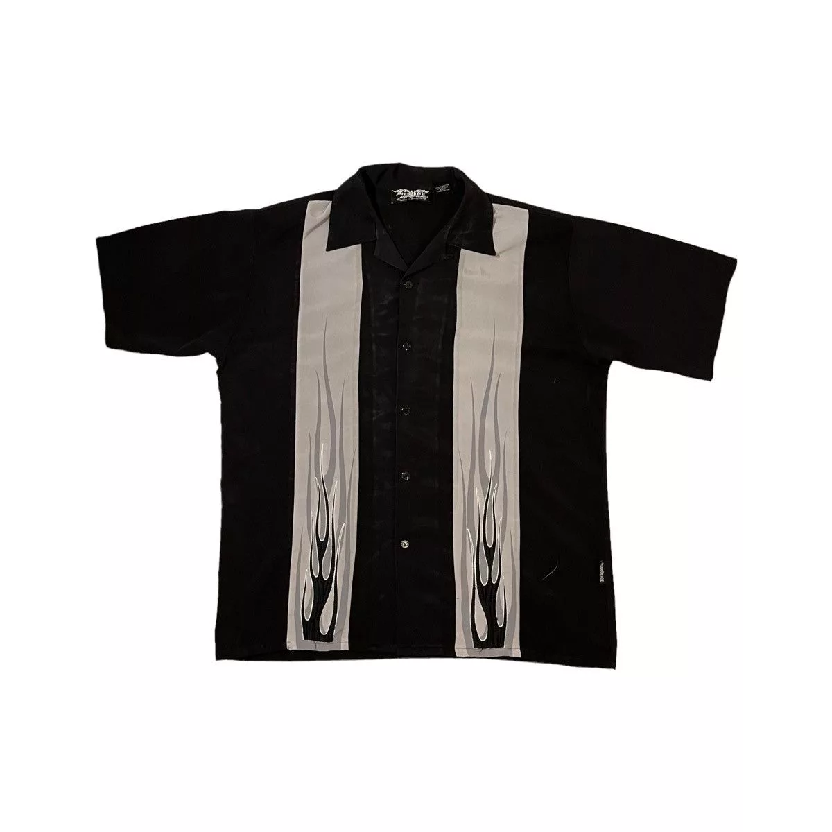 Dragonfly Shirts Button Ups Y2K Dragonfly Brand Flame Bowling Shirt Black Streetwear