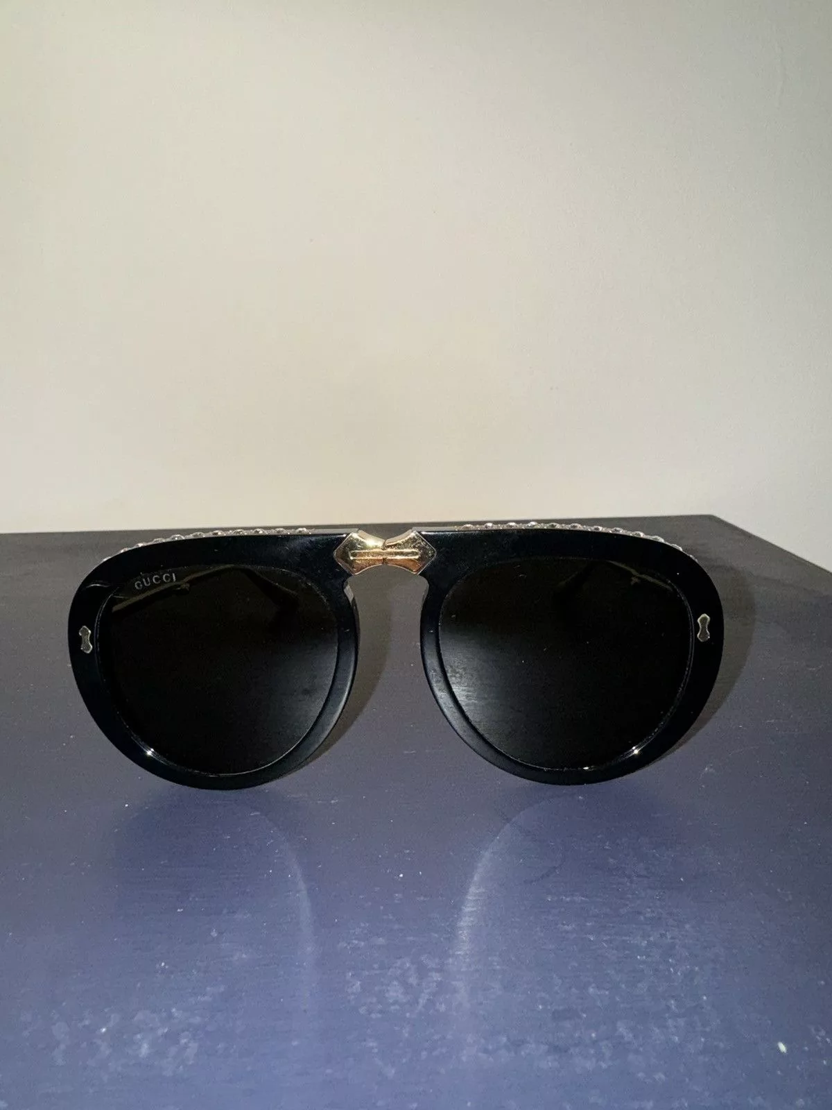 Gucci Sunglasses Gucci Crystal Aviators Black