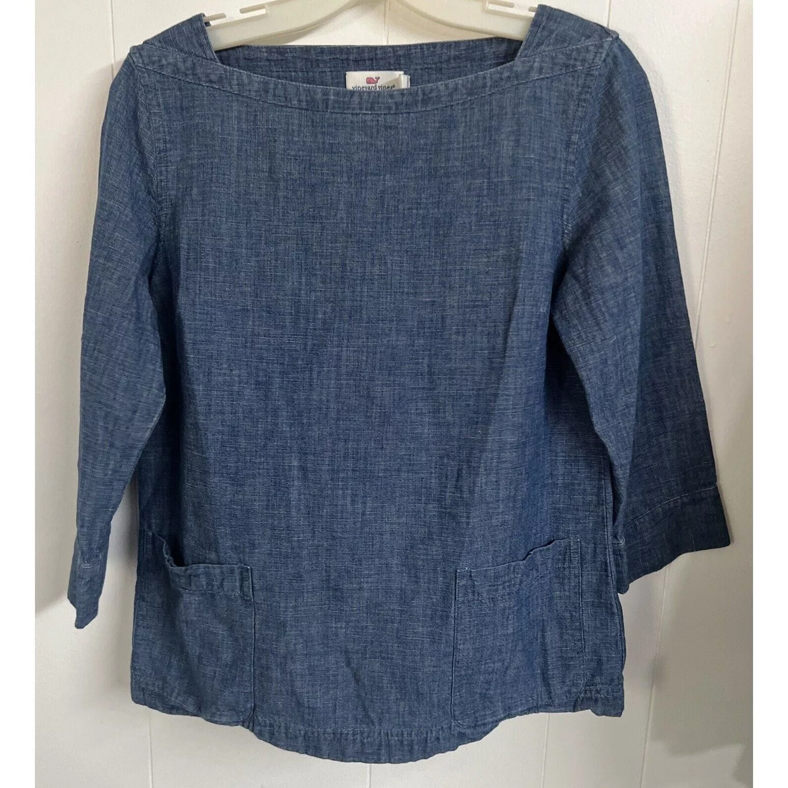 Vineyard Vines Sweaters Vineyard Vines Denim Color Pullover Top Small Long Sleeve Blue