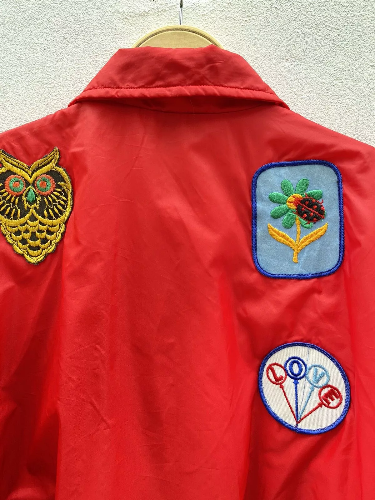 Vintage Light Jackets Vintage red nylon patch jacket