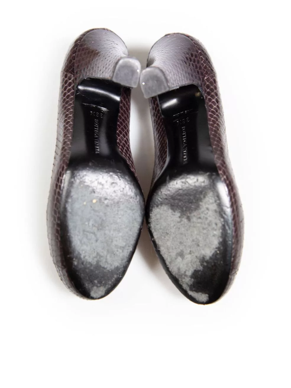 Bottega Veneta Heels Bottega Veneta Purple Python Leather Pumps