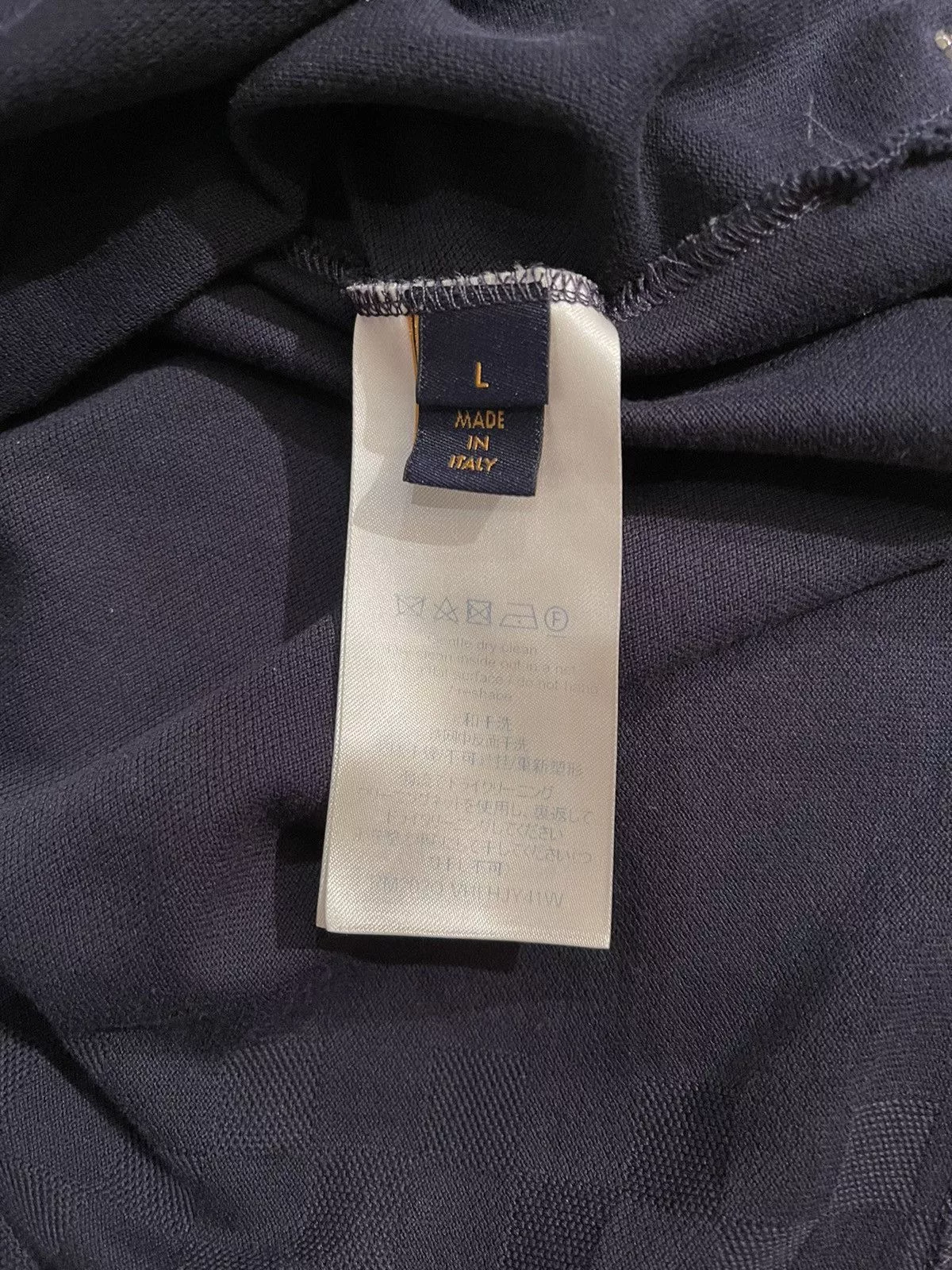 Louis Vuitton Polos Louis Vuitton navy pocket square Half Monogram Print Polo Blue