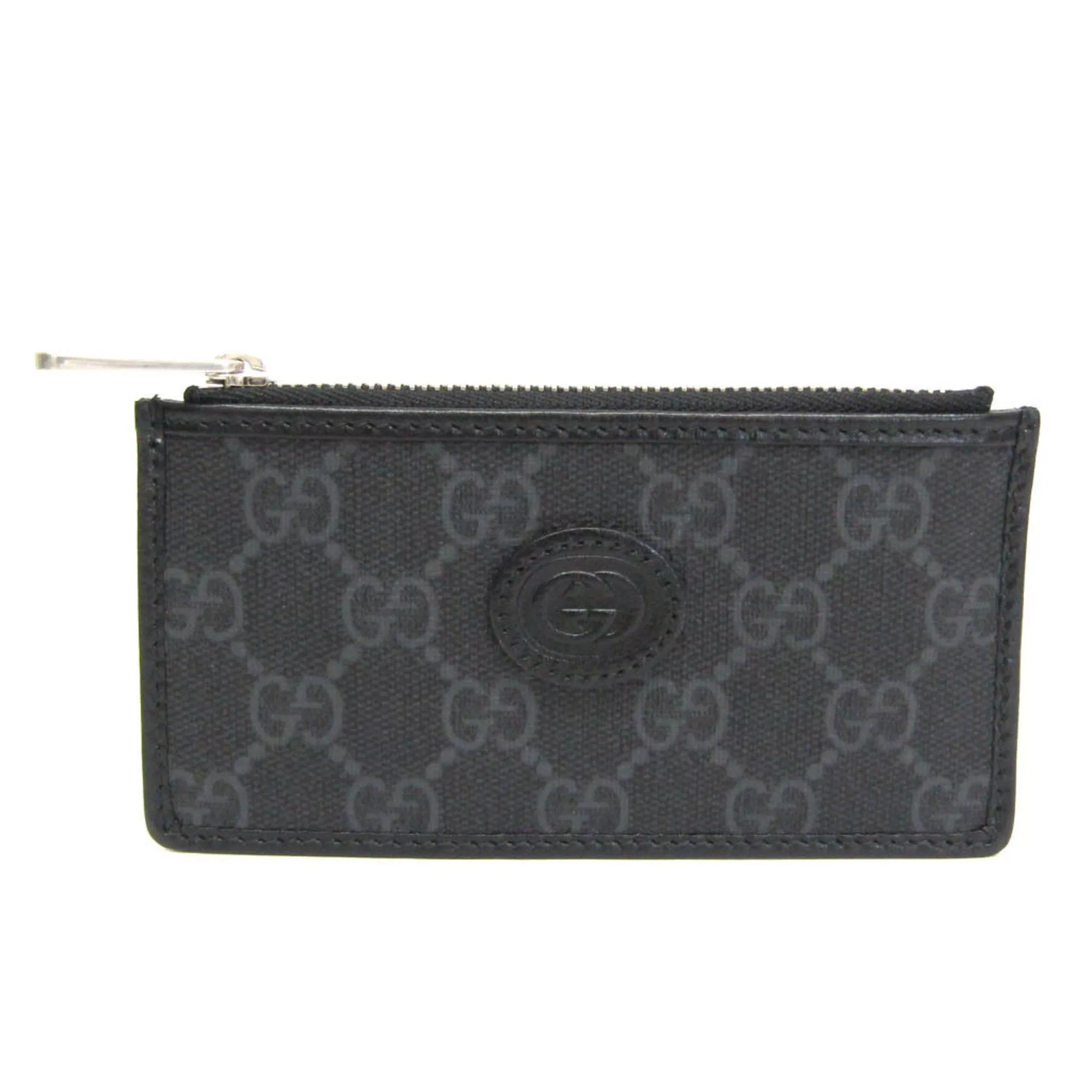 Gucci Miscellaneous Gucci Interlocking G 697717 Leather GG Supreme Card Case Black