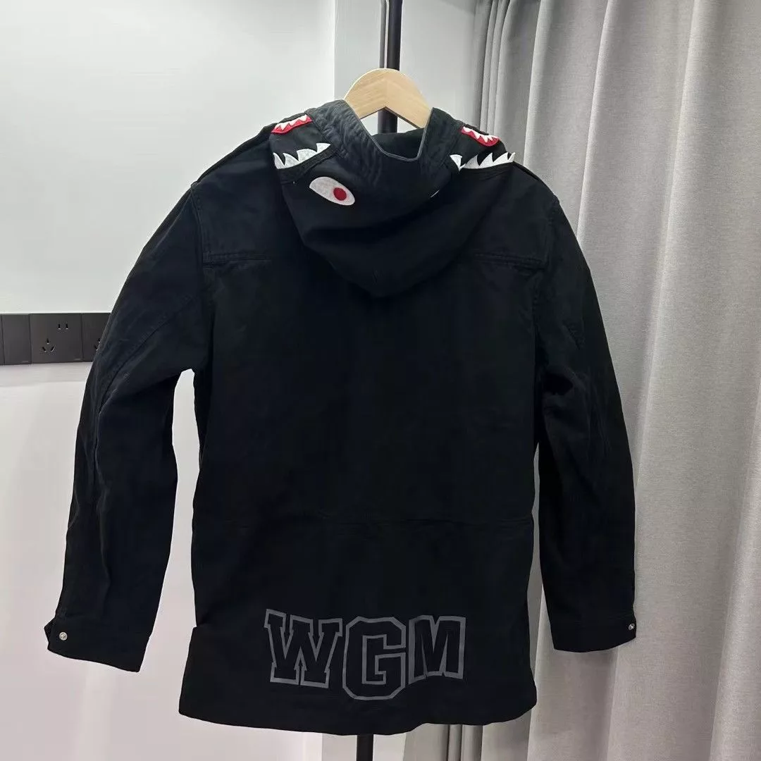 Bape Jackets Bape SHARK HOODIE JACKET Black