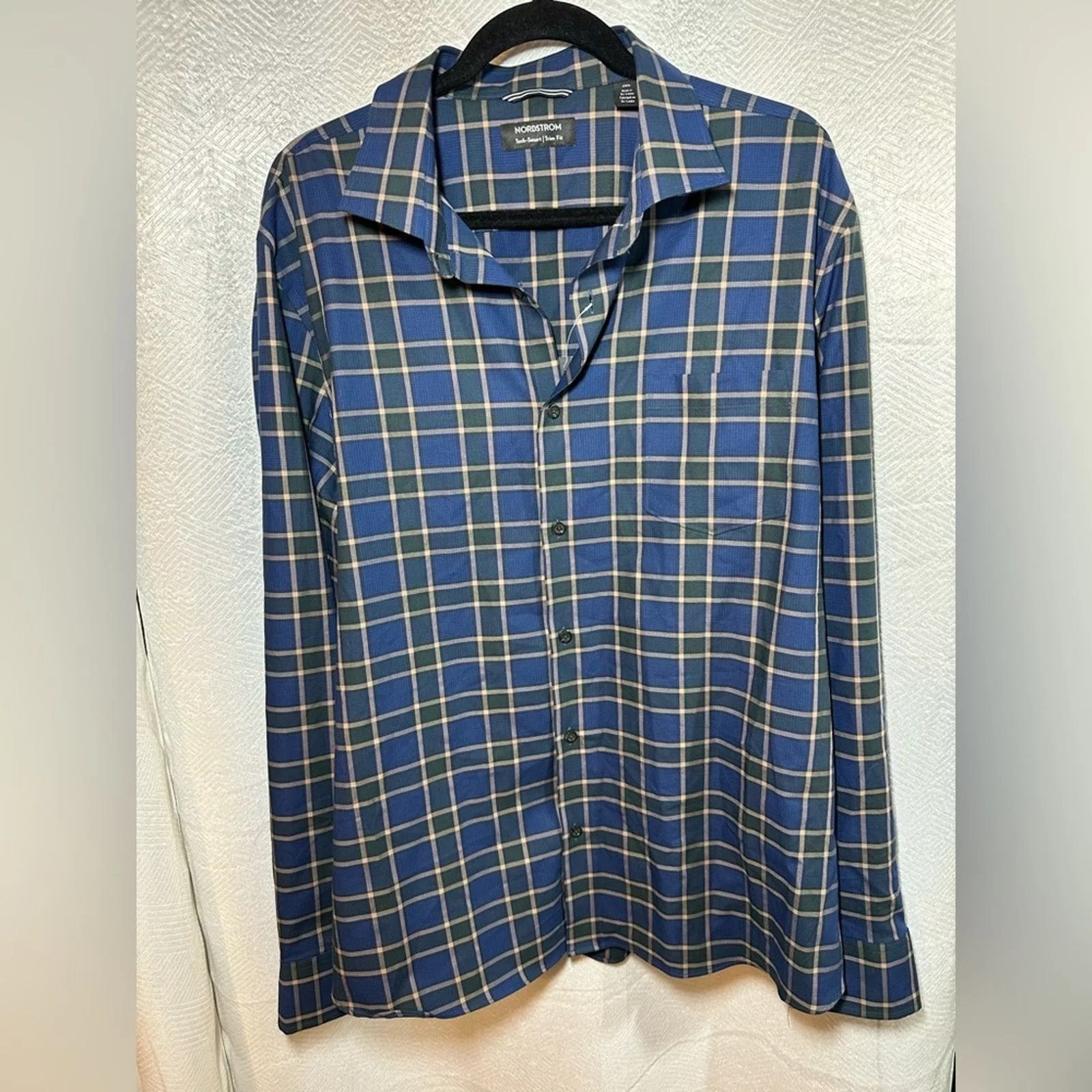 Nordstrom Shirts Button Ups NWT Nordstrom Tech Smart Trim Fit Stretch Shirt Men’s Sz 2XL Blue