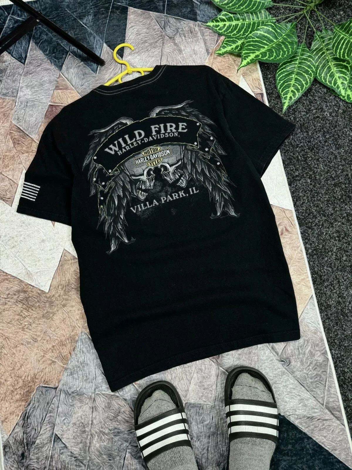 Harley Davidson Jerseys Harley Davidson × Vintage HARLEY DAVIDSON WILD FIRE VILLA PARK SIZE XL Black Streetwear
