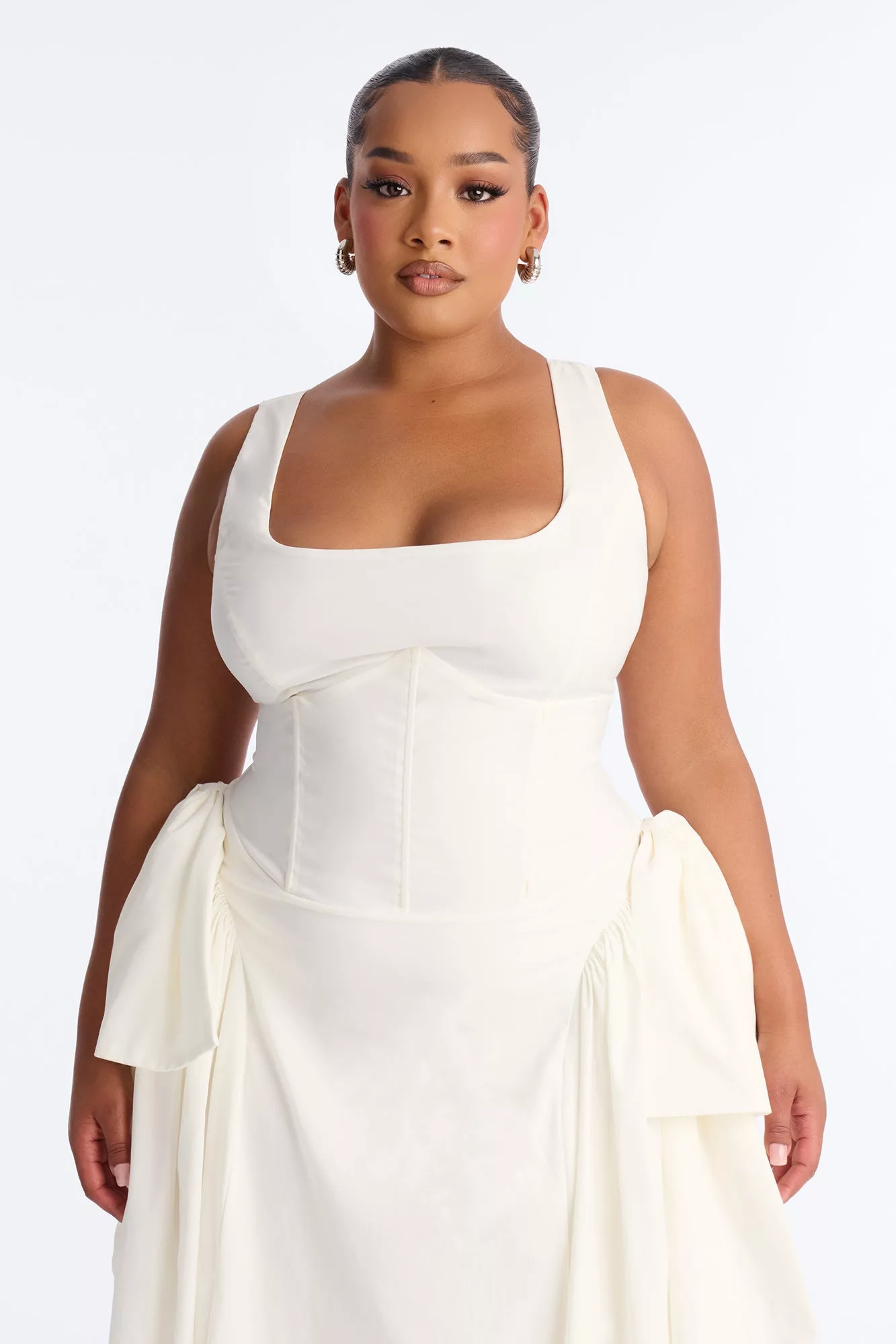 Get Ur Bow On Midi Dress - White