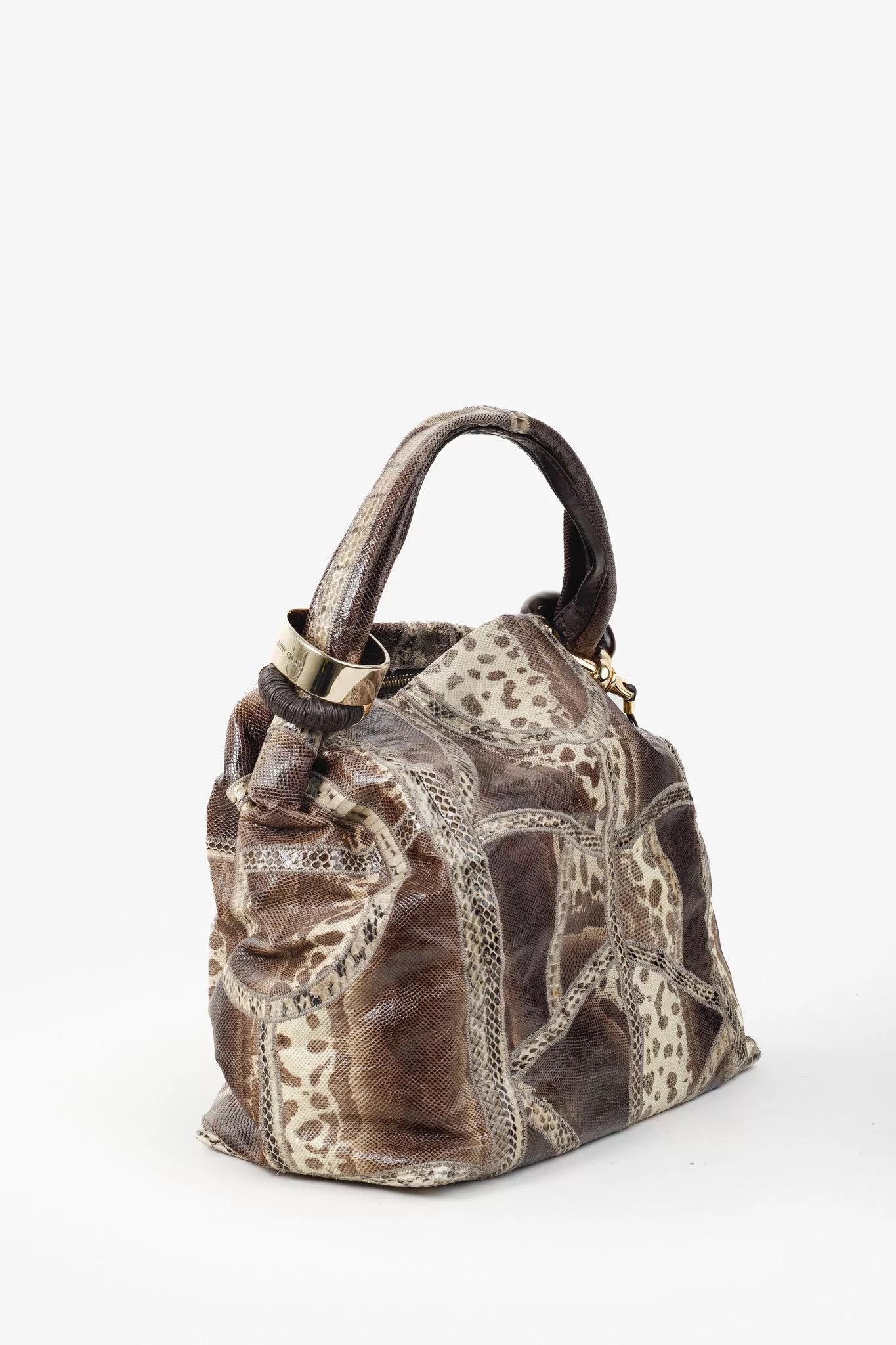 Jimmy Choo Handle Bags Jimmy Choo Snakeskin Patchwork Bangle Bag Multi