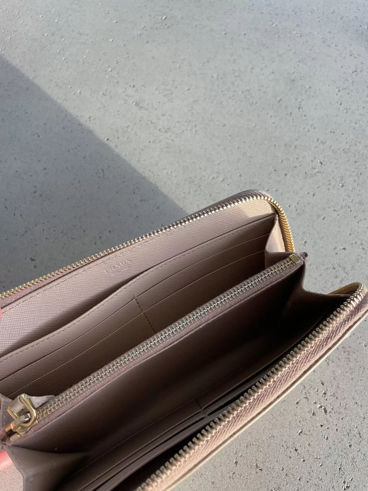 Prada Wallets Prada Saffiano Leather Zippy Wallet Beige