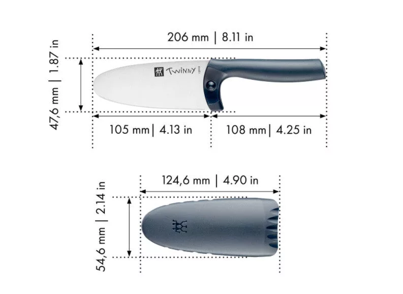 Blue Twinny Kids 4" Chef Knife