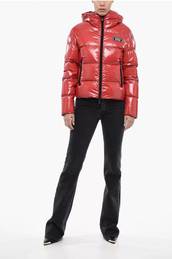 Dsquared2 Jackets Dsquared2 og1mm0624 Varnish Effect Down Jacket in Red