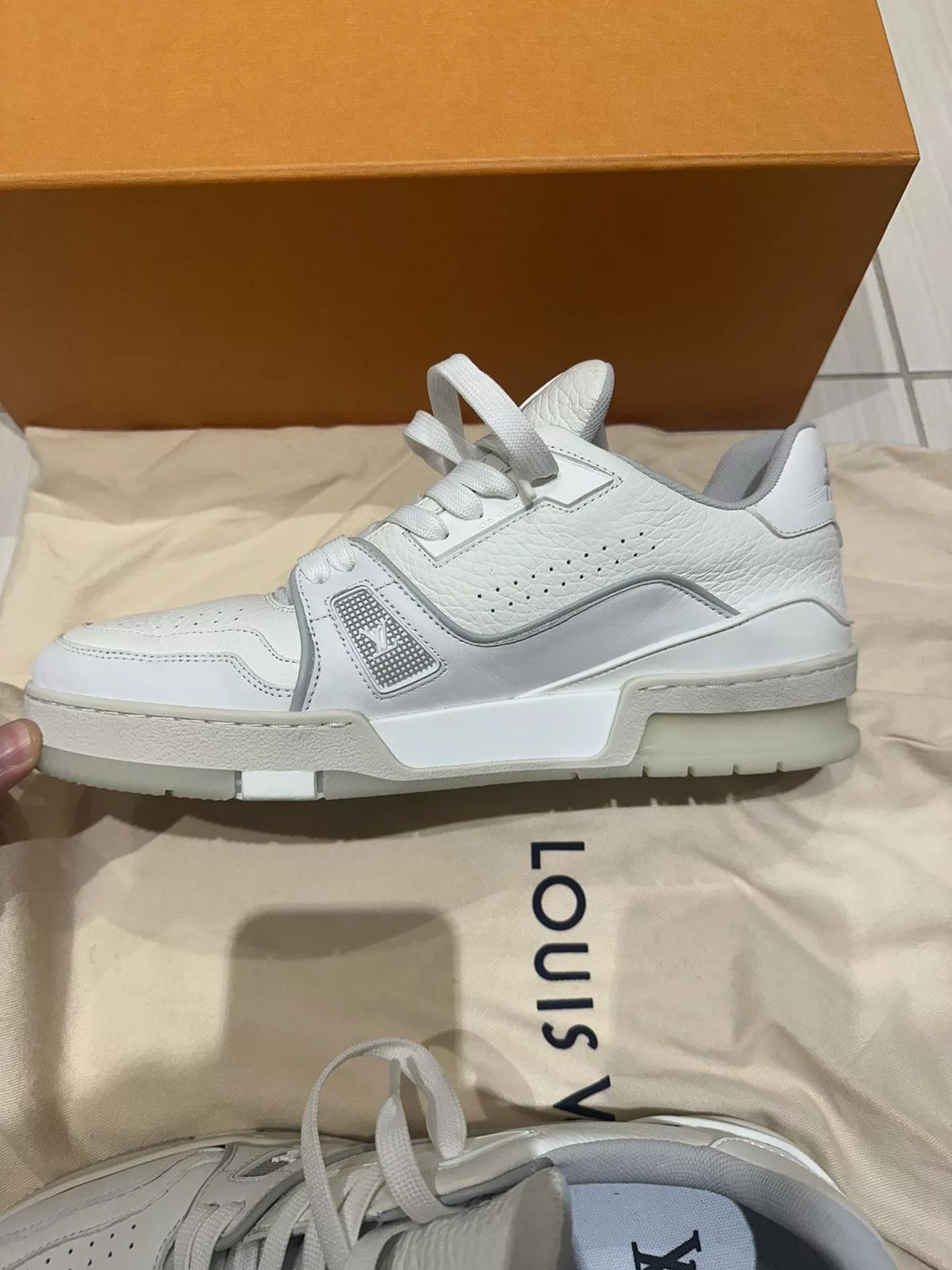 Louis Vuitton Low Top Sneakers Louis Vuitton White & Grey ‘LV Sneaker’