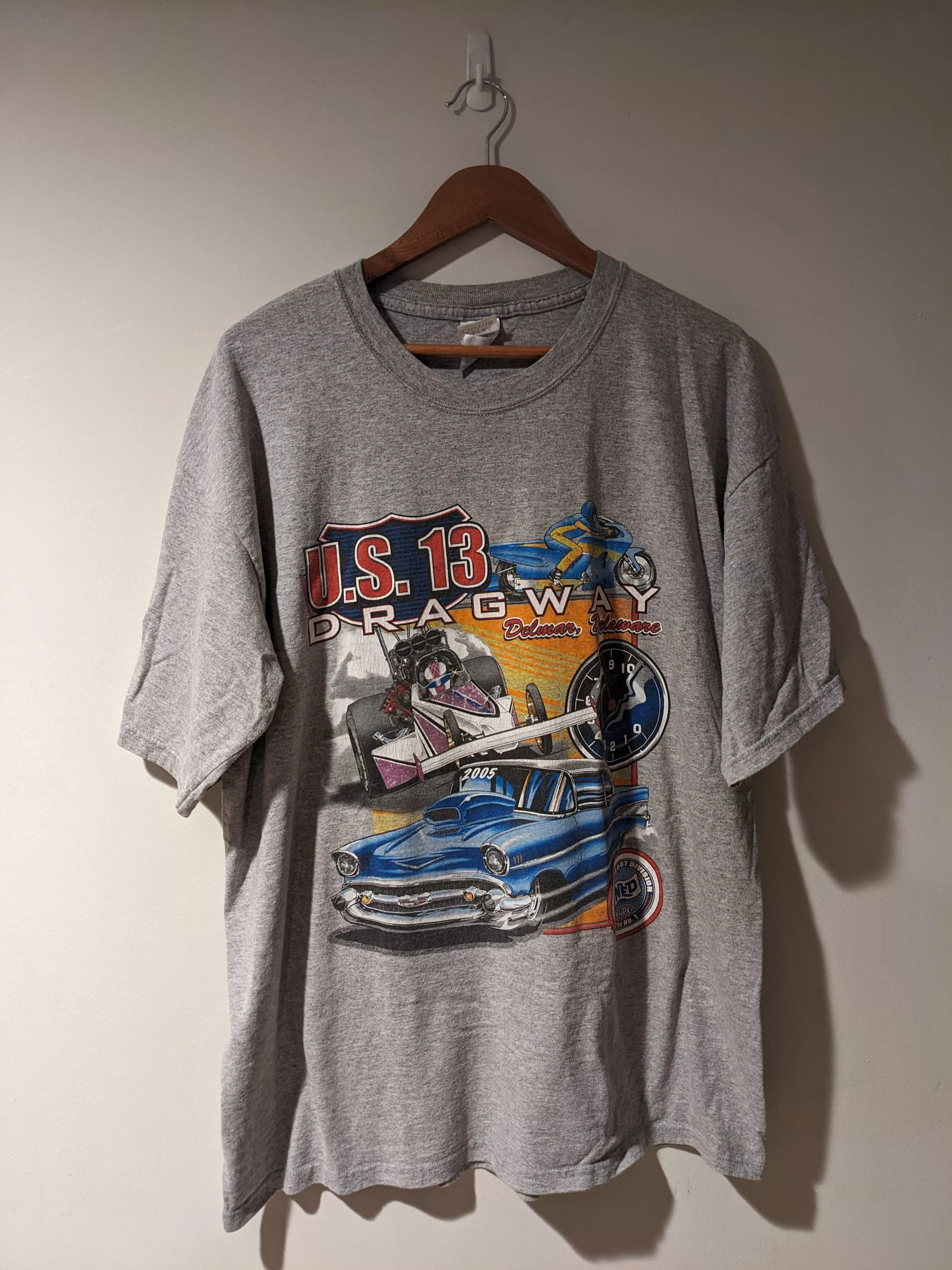 Chase Authentics Short Sleeve T Shirts Chase Authentics × NASCAR × Vintage Vintage 2005 Nascar Chase Authentic Dragway Racing T-Shirt Gray