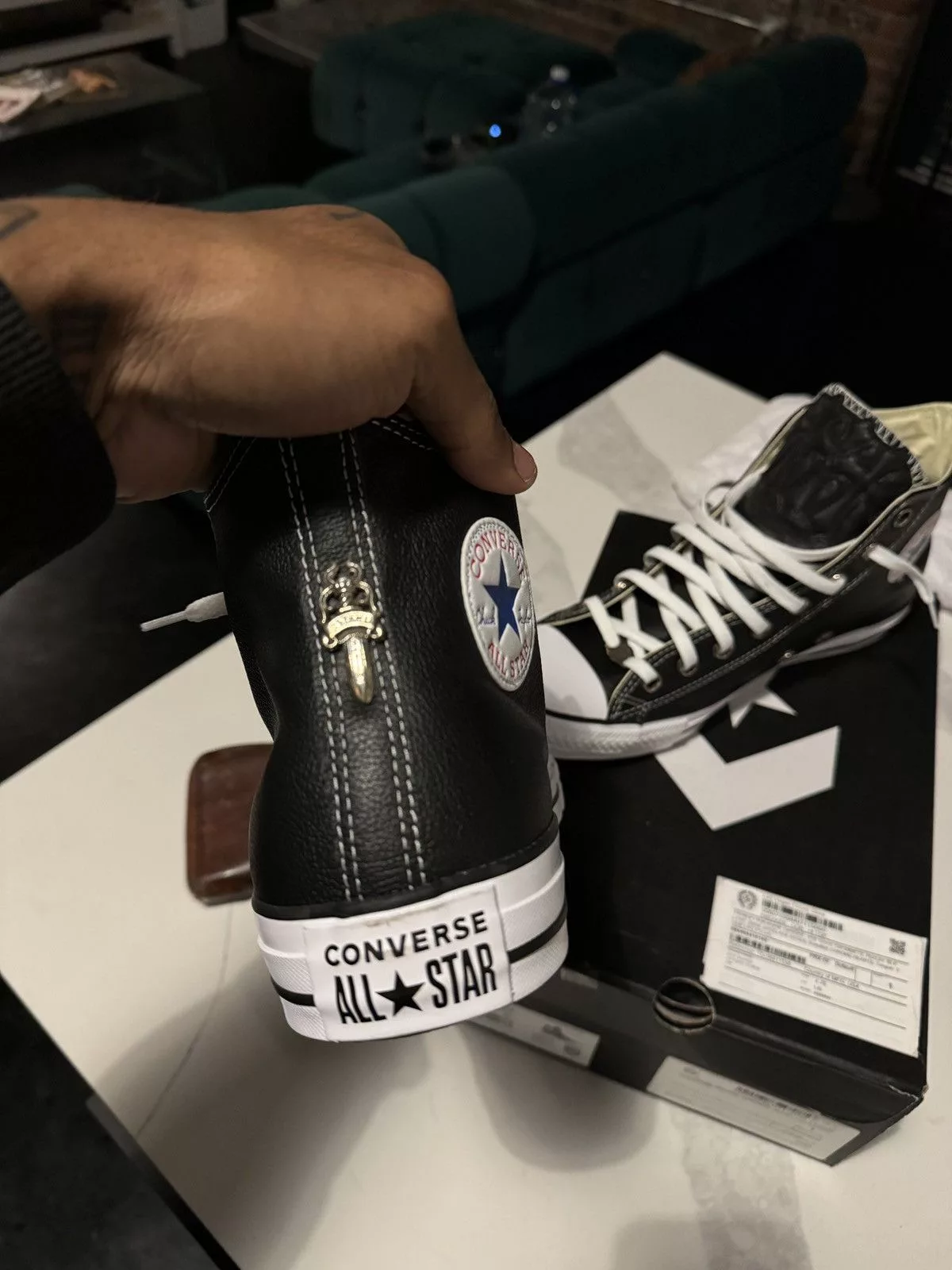 Chrome Hearts Hi Top Sneakers Chrome Hearts Converse Black