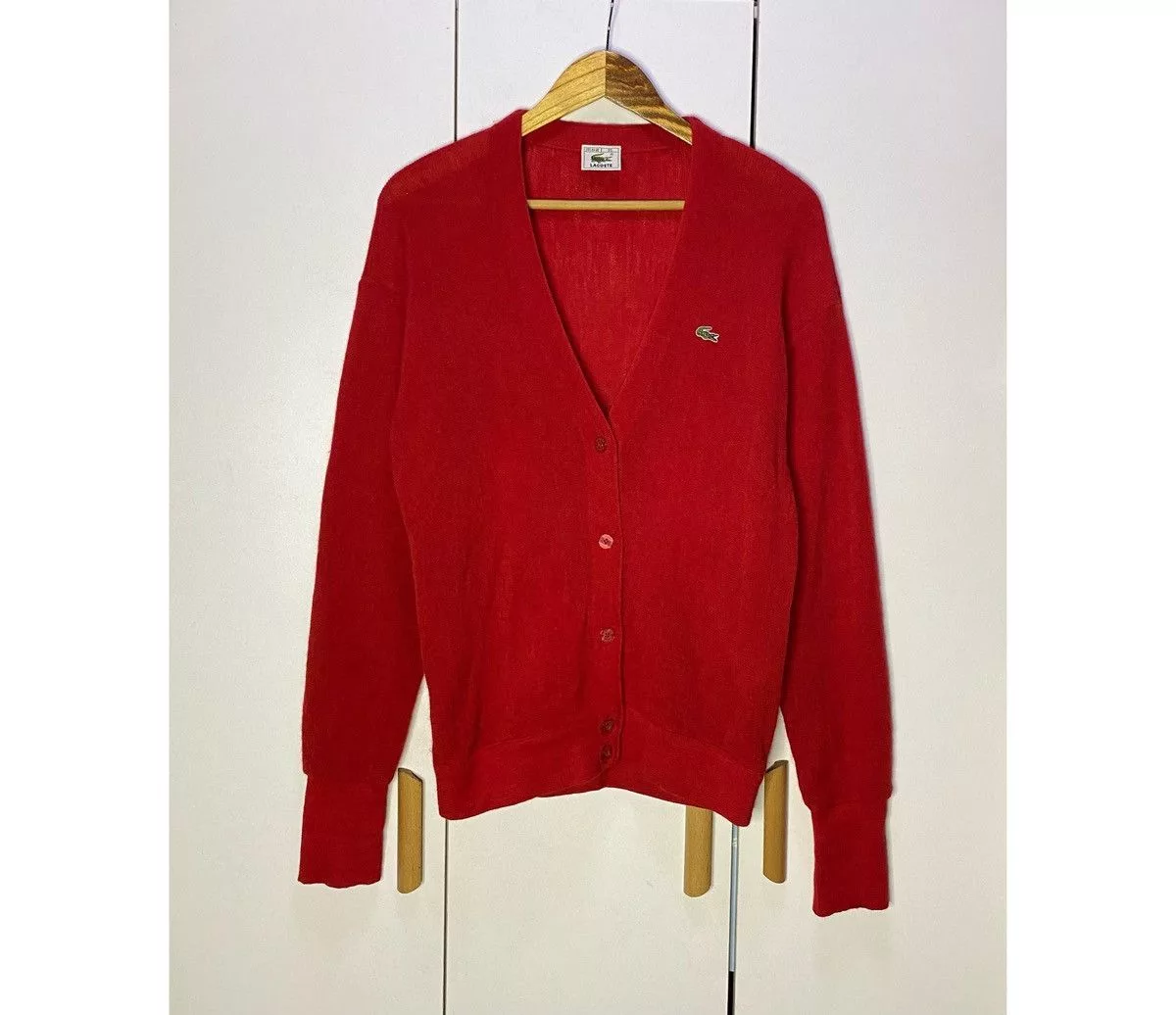 Lacoste Sweaters Lacoste Relaxed Fit Wool Cardigan | Red
