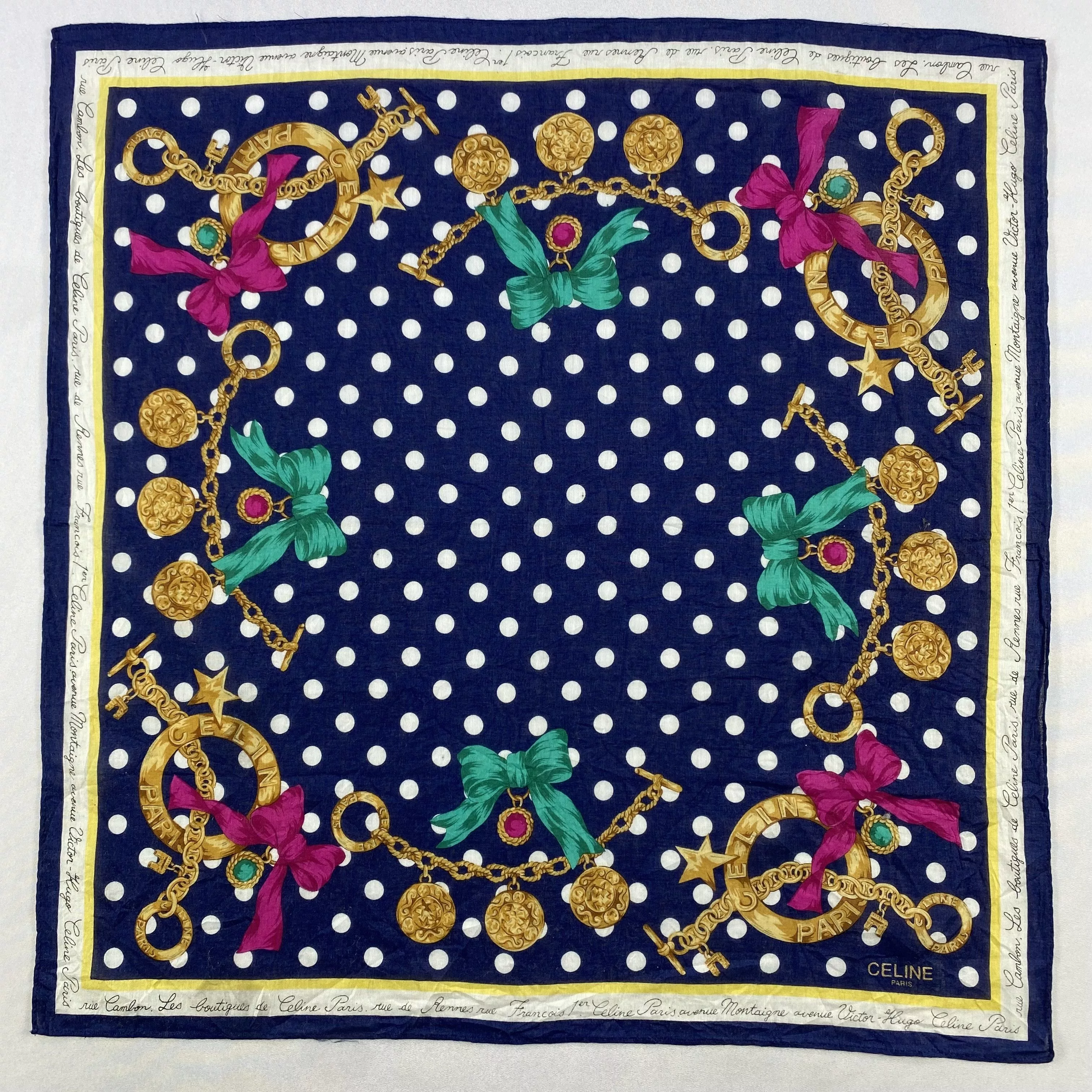 Celine Ties Pocketsquares Celine × Vintage Celine Bandana/ Handkerchief / Neckerchief Multi