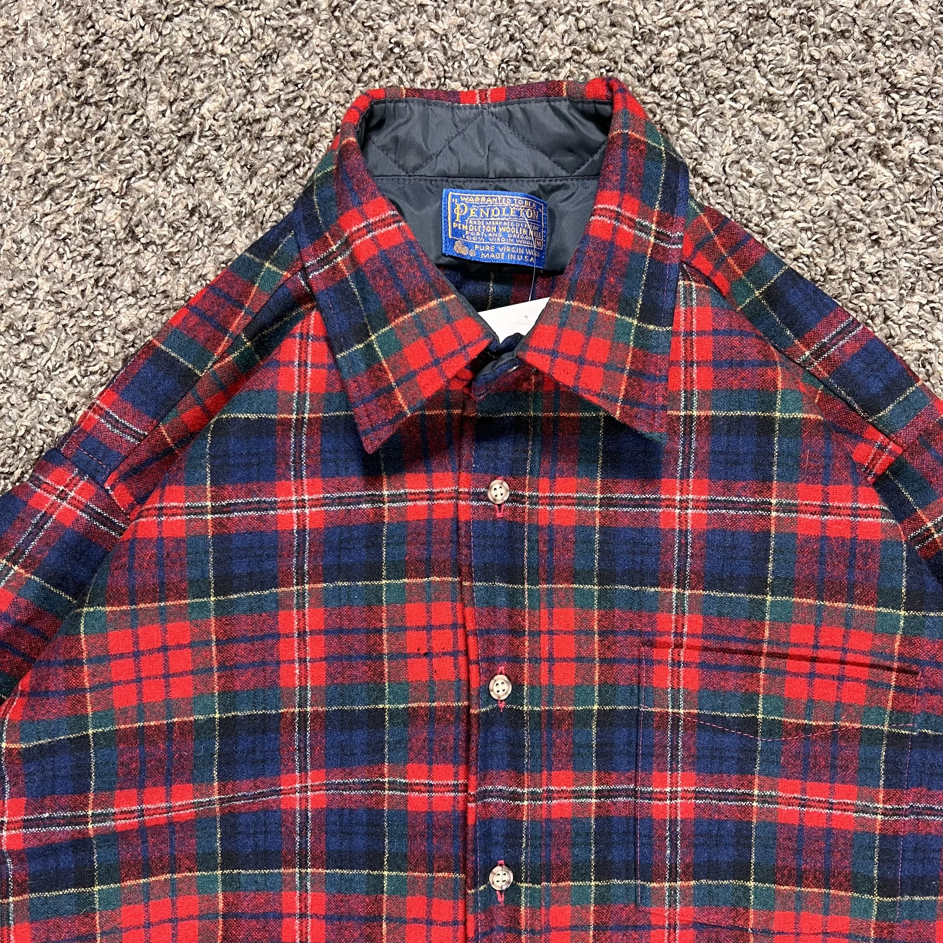 Pendleton Shirts Button Ups Pendleton × Vintage 1960's Vintage Pendleton Red Green Navy Wool Flannel Shirt