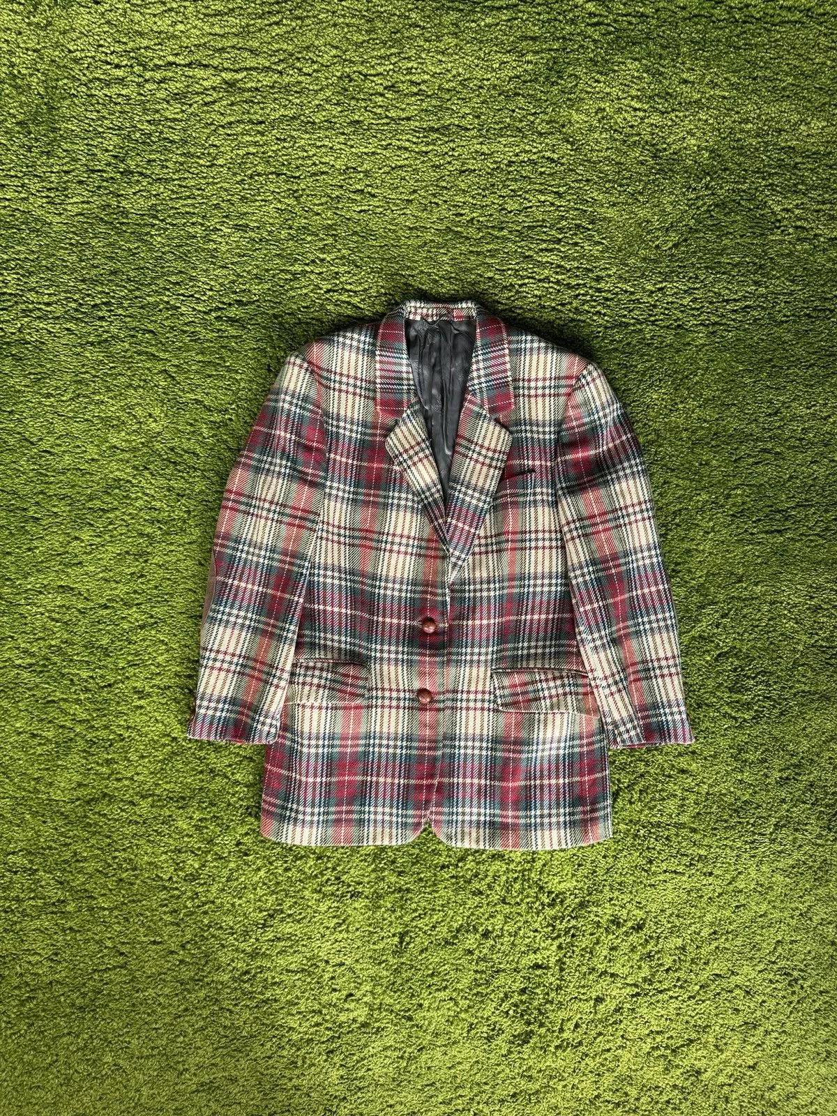 Burberry Blazers Burberry × Vintage Burberry’s 90s vtg wool + cashmere tweed checkered blazer Multi