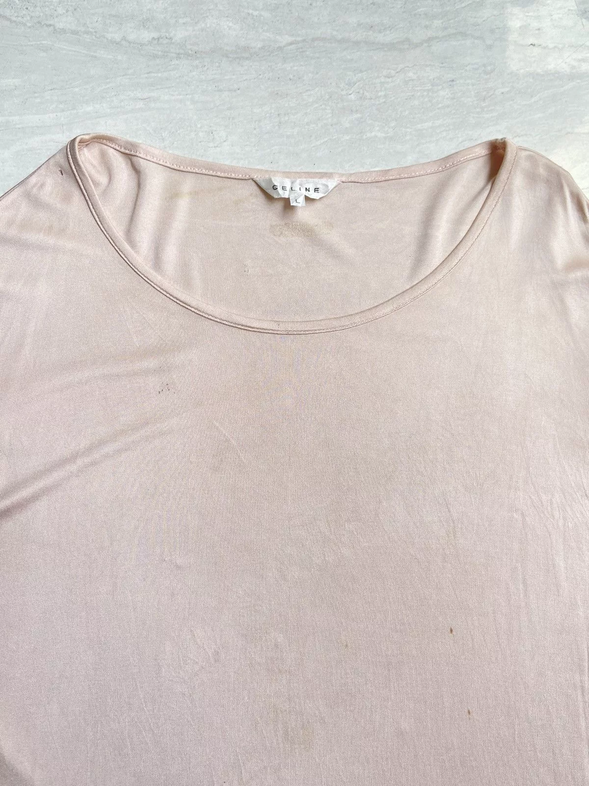Celine Long Sleeve T Shirts CELINE Pink Long Sleeve T-shirt Streetwear
