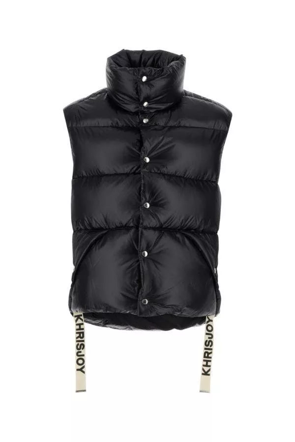 Khrisjoy Bombers Khrisjoy Black Nylon Sleeveless Puff Shiny Down Jacket Multi