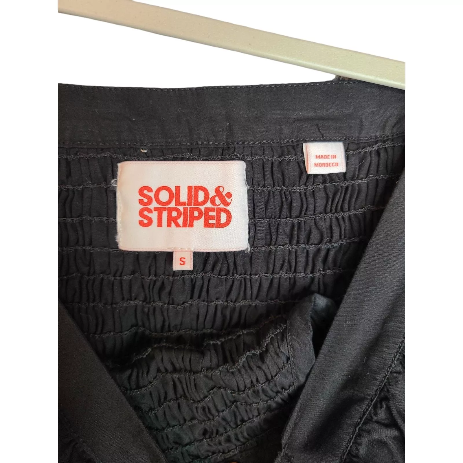 Solid & Striped Mini Dresses Solid & Striped Smocked Ruffle Dress Size Small Black