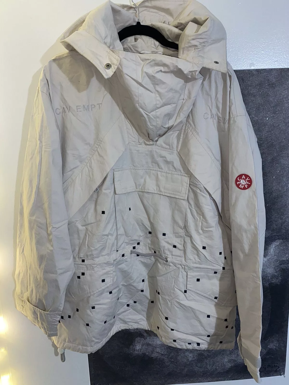 Cav Empt Parkas Cav Empt Pixel Embroidery Pullover Parka White