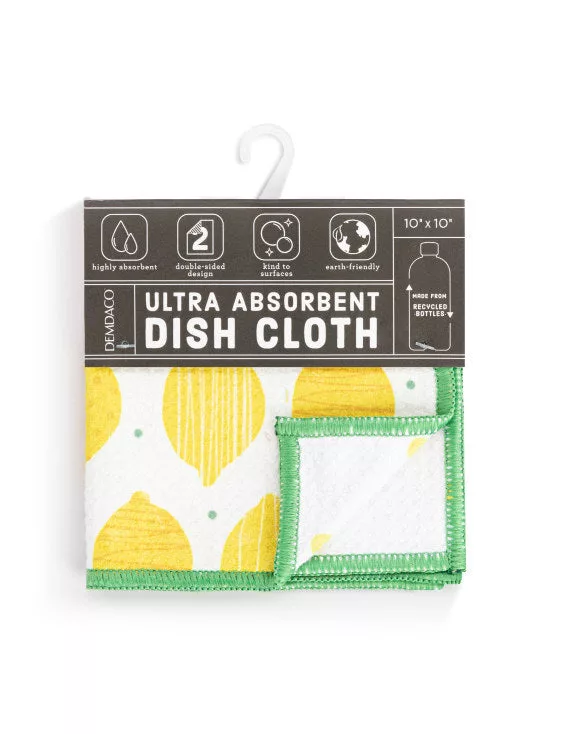 Lemons Absorbent 2 SidedDishcloth