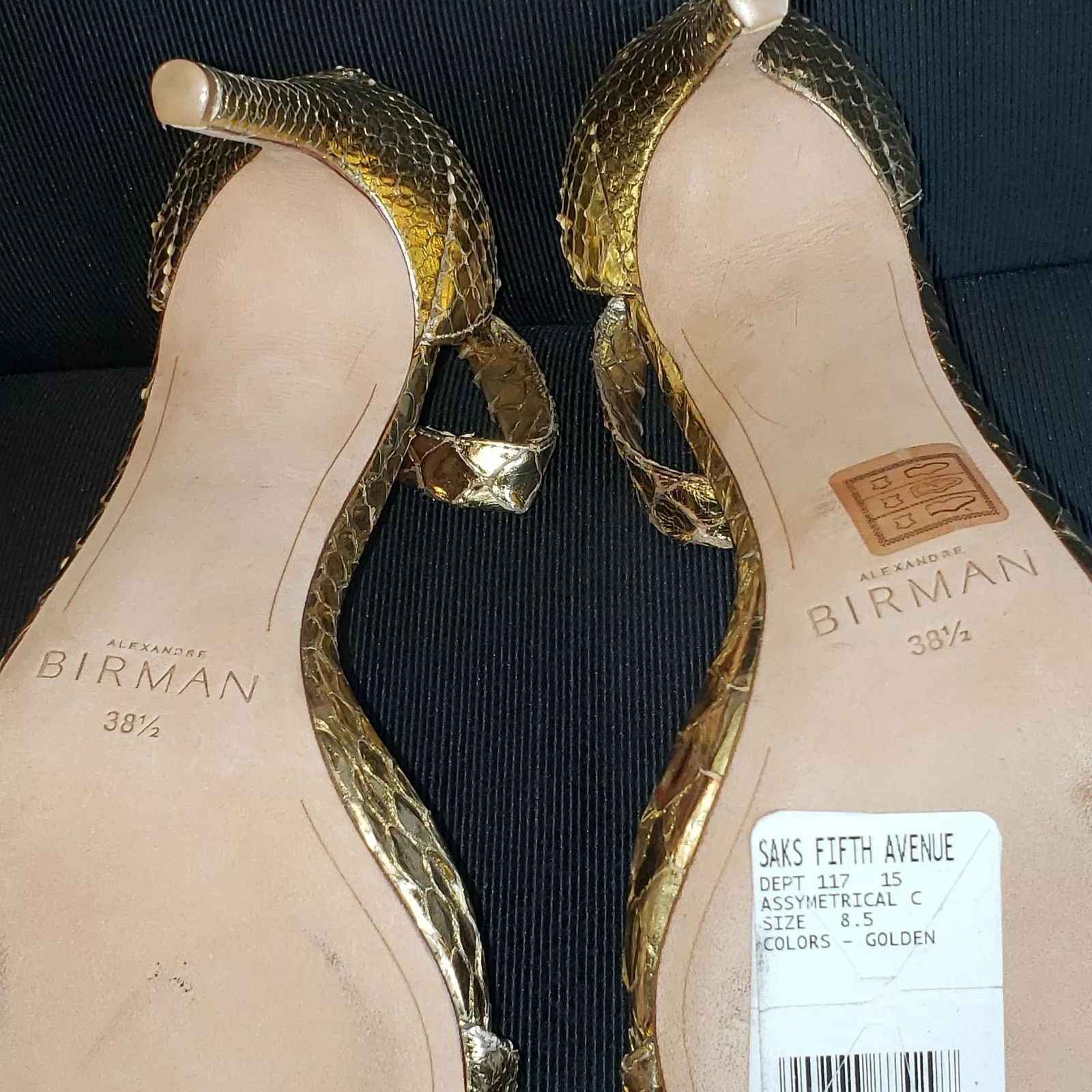 Alexandre Birman Heels $795 List Alexandre Birman Gold toned python spike heels