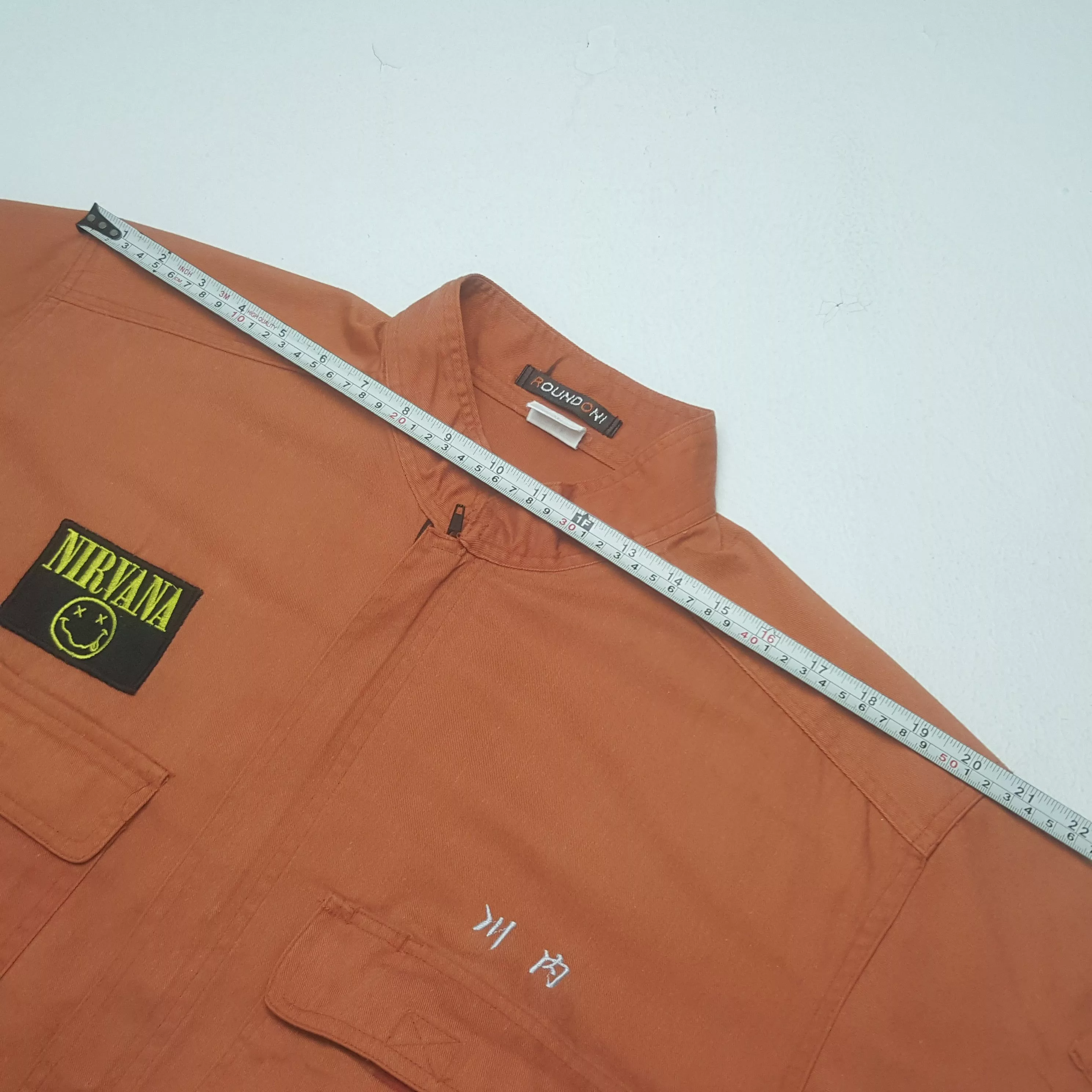 Nirvana Light Jackets Nirvana × Vintage Vintage Nirvana x Michelin Patches Work Coverall Jacket Orange Workwear