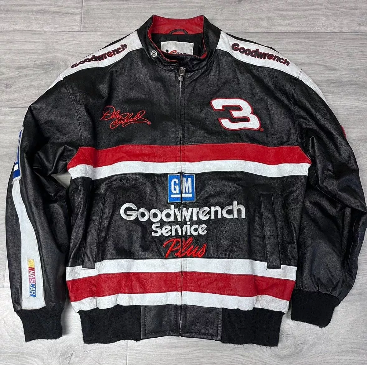 Chase Authentics Leather Jackets Chase Authentics × NASCAR Chase Authentic’s GoodWrench Leather Jacket Black