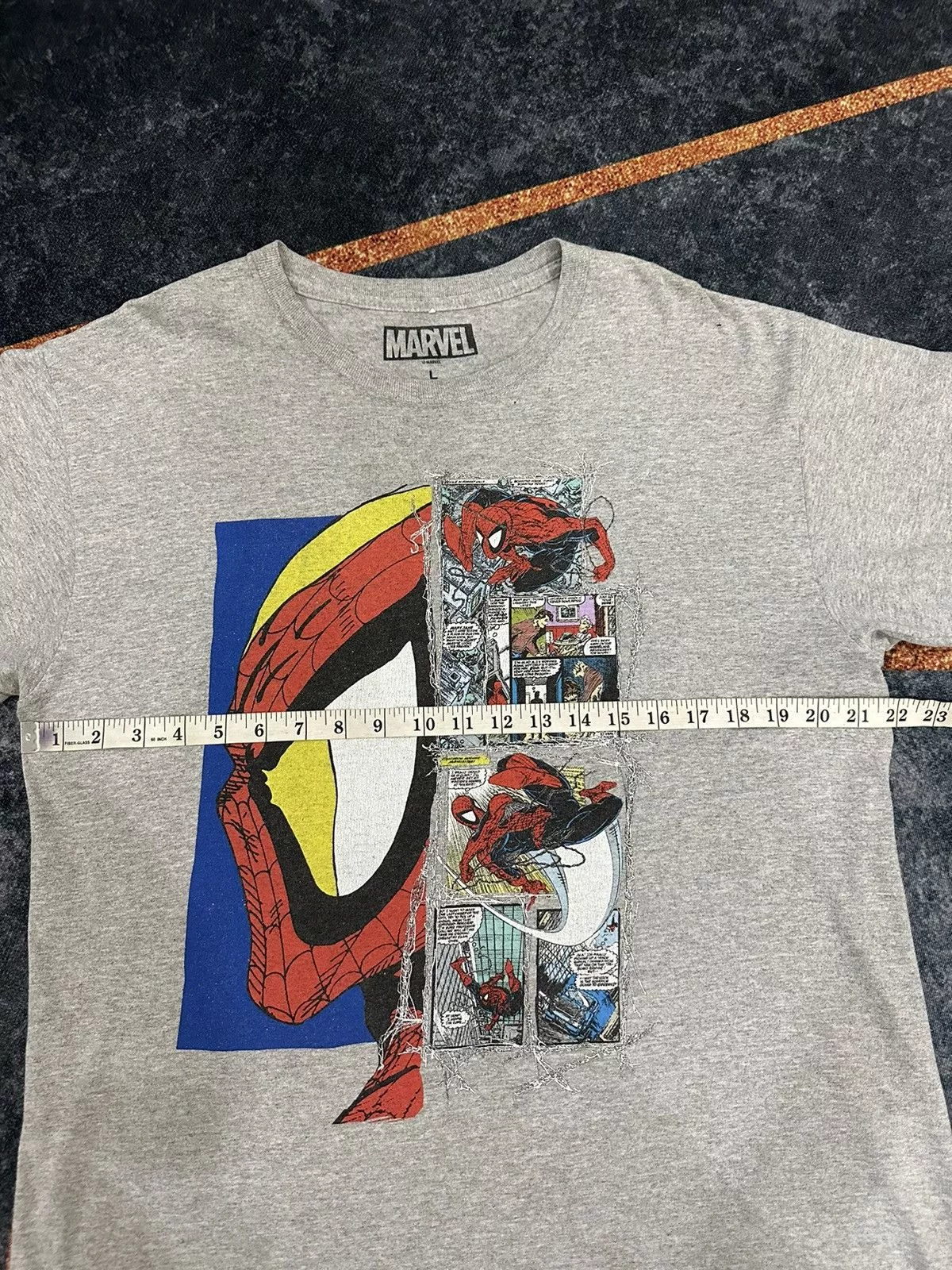 Anime Short Sleeve T Shirts Anime × Marvel Comics Marvel Spiderman Printed Tshirt A68 Silver