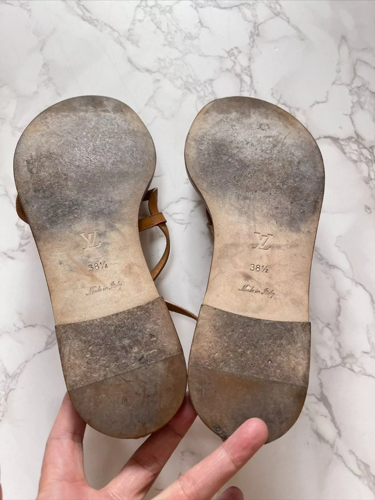 Louis Vuitton Sandals Louis Vuitton Gold Leather sandal Brown