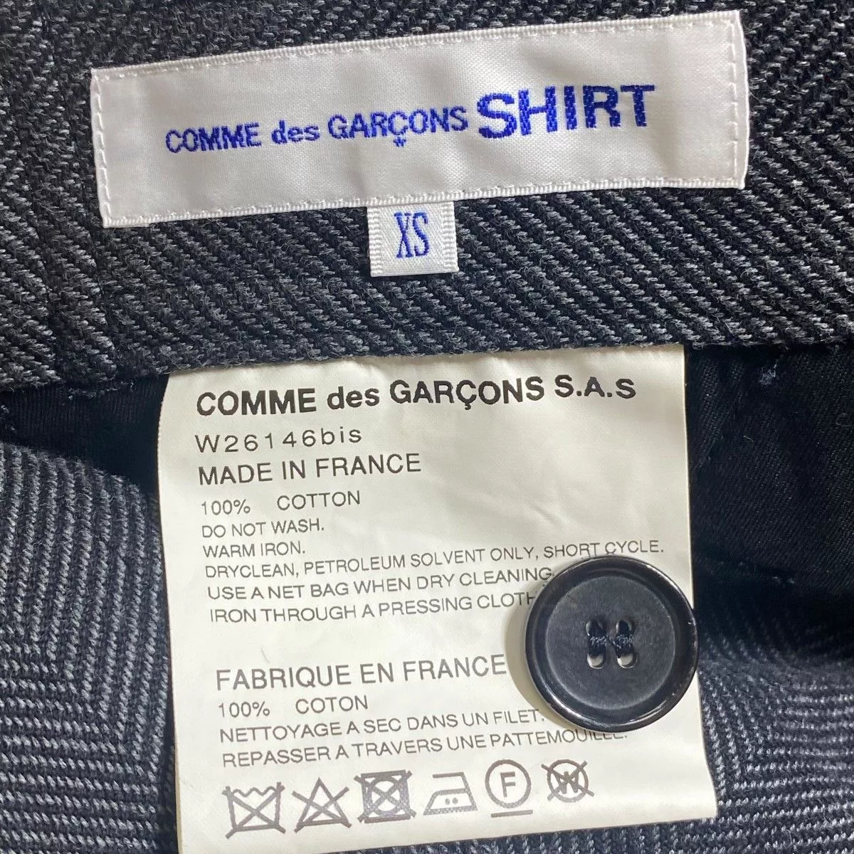 Comme des Garcons SHIRT Shorts Herringbone Cotton Half Pants Gray