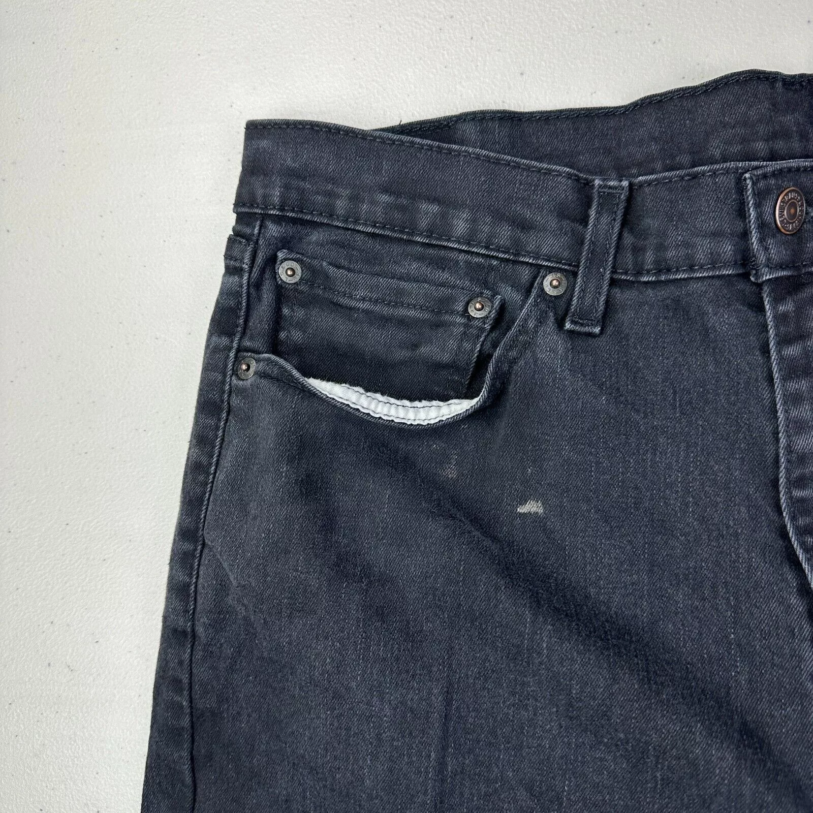 Levi's Denim Levi's Levis 505 Regular Fit Straight Leg Jeans *Missing Button* Black