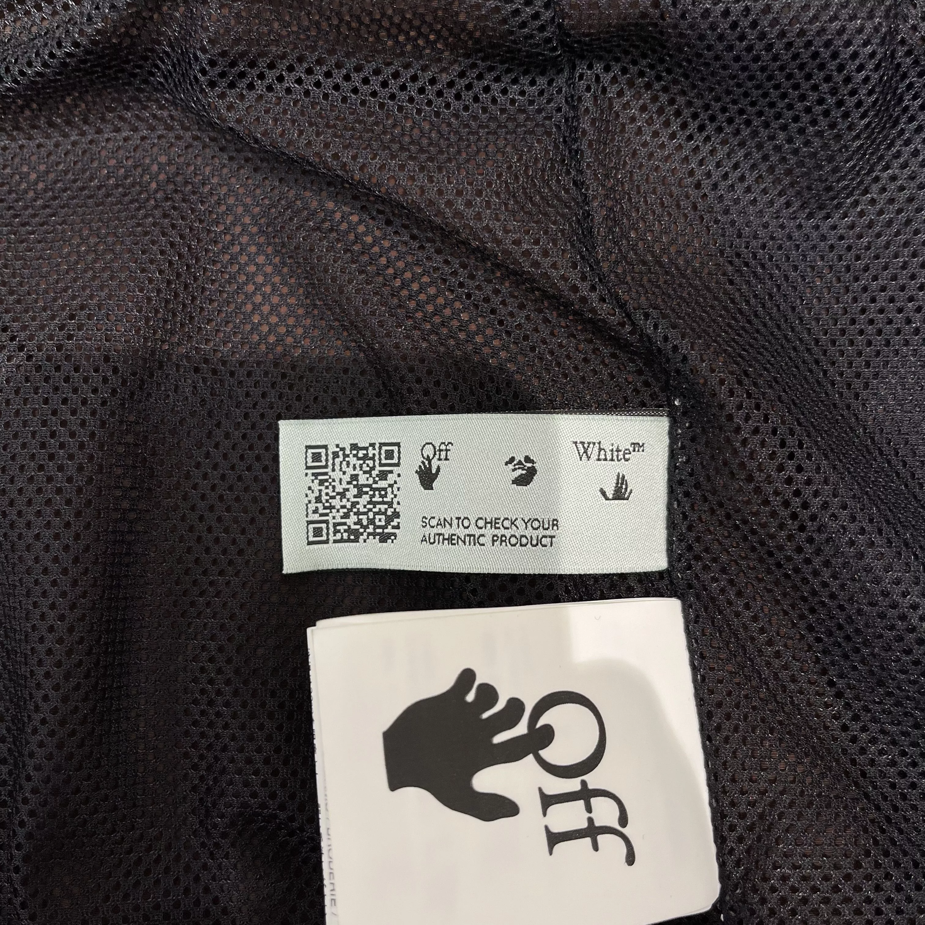Off-White Light Jackets Off-White Off White Zip Up Funnel Jacket Brown/Red