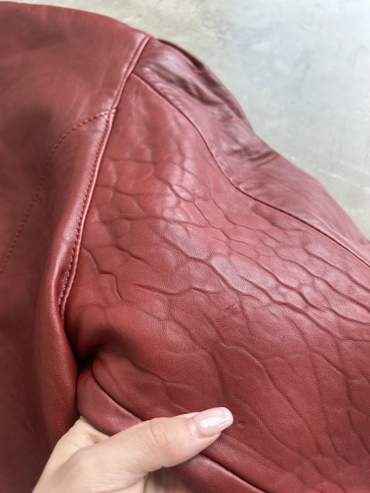 Vintage Leather Jackets RARE Gorgeous Leather Cherry Vintage Jacket with embroidery Red