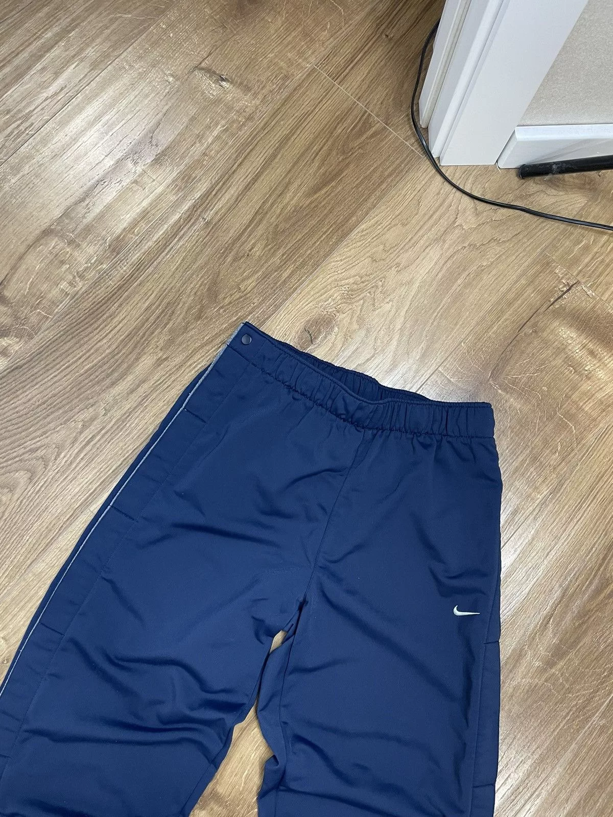 Nike Sweatpants Joggers Nike × Vintage Vintage Nike Y2K Style Blue Drill Side Buttons Sweatpants Streetwear