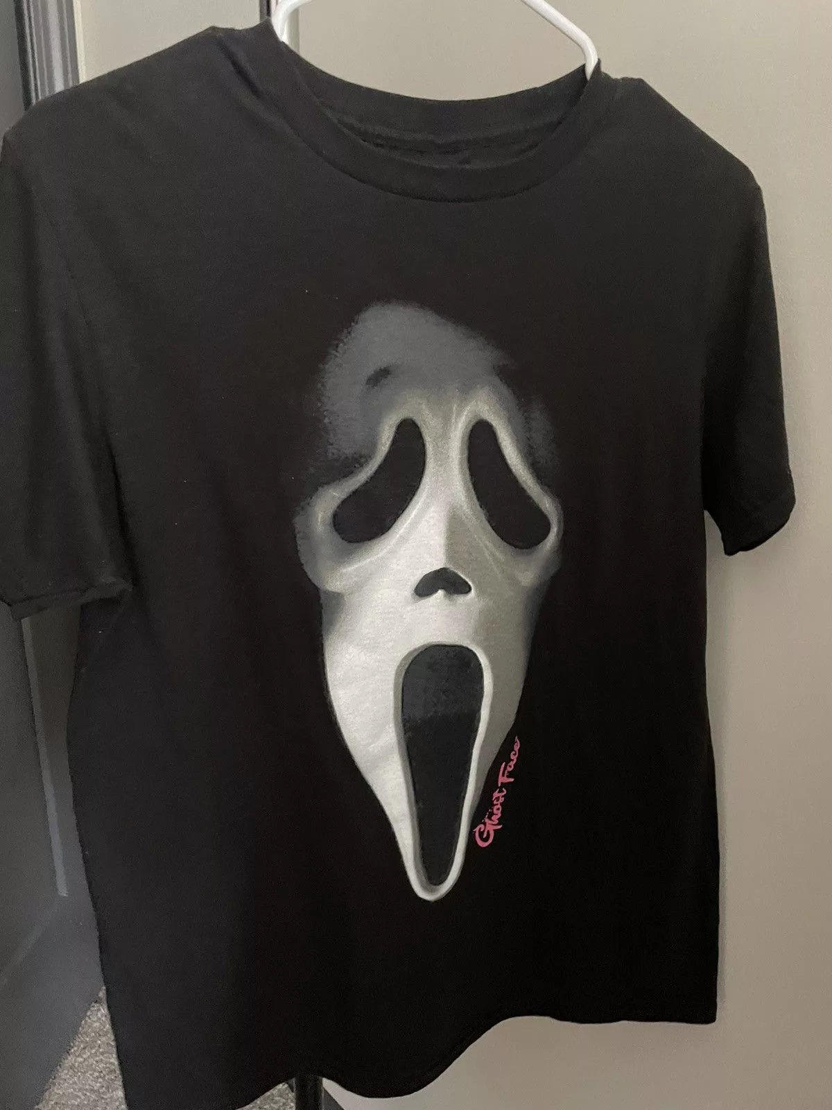 Vintage Short Sleeve T Shirts Vintage Ghost Face Tee Black