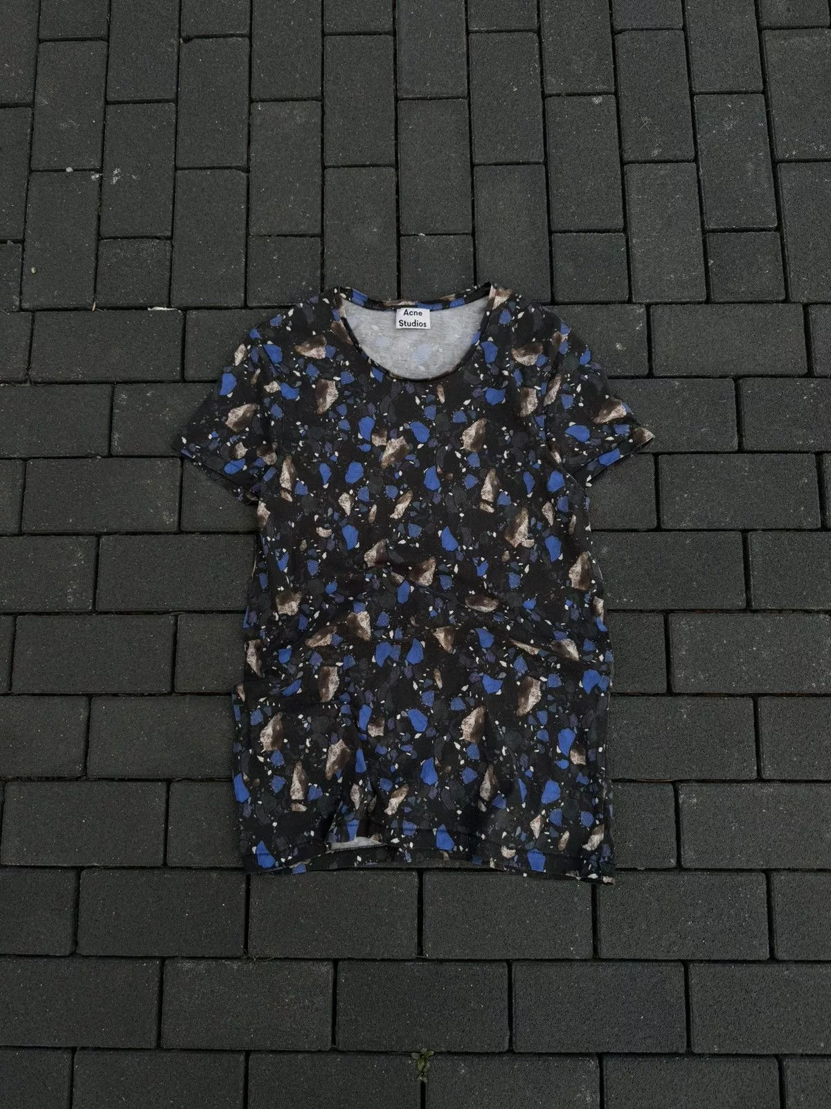 Acne Studios Short Sleeve T Shirts Acne Studios × Designer Acne Studios Standard Print AW14 Cotton T-Shirt Multi Luxury