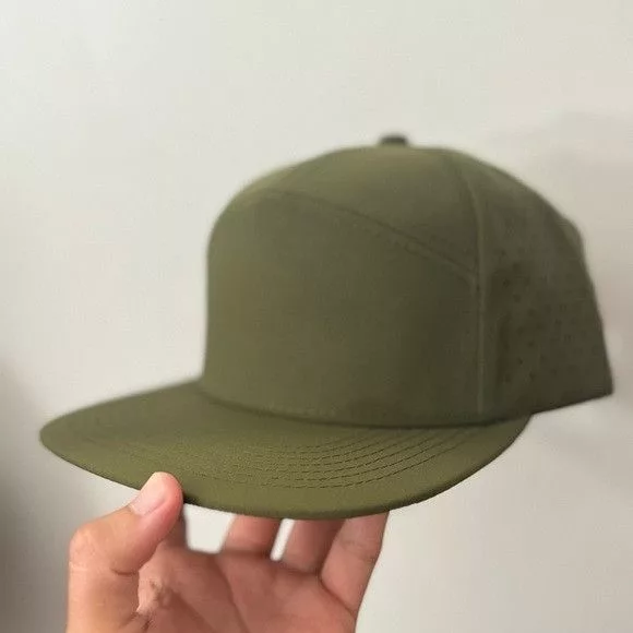 Designer Hats Designer NEW 7 PANEL CAMPER LASER CUT MESH GOLFER OLIVE GREEN HAT