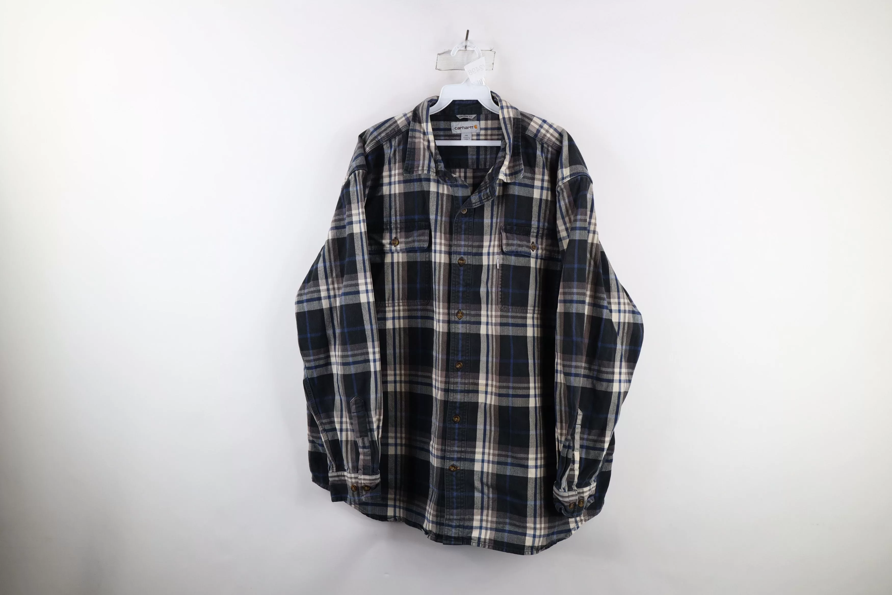 Carhartt Shirts Button Ups Carhartt × Vintage Vintage Carhartt Spell Out Heavyweight Flannel Button Shirt Multi