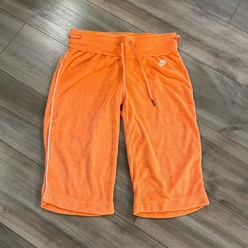 Nike Sweatpants Nike Terry Cloth Coral Athletic Workout Pants Women Small Bi Orange