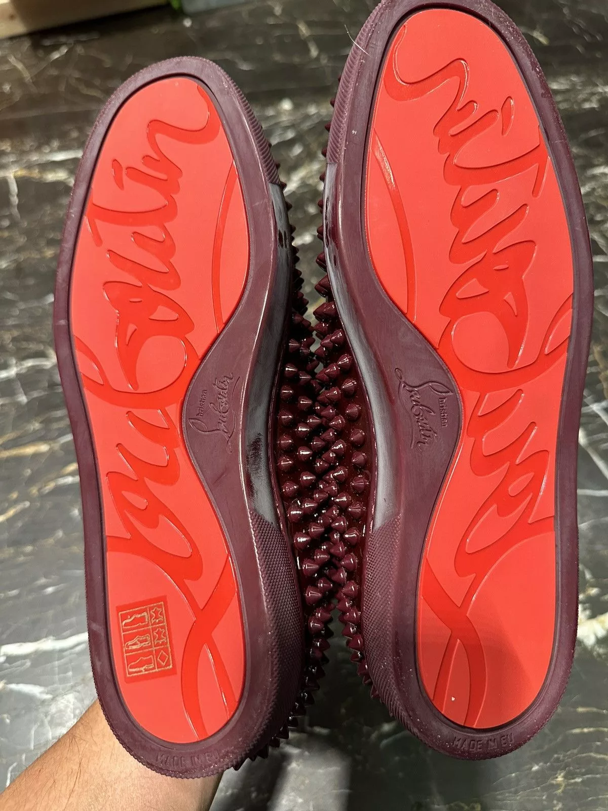 Christian Louboutin Slip Ons Red