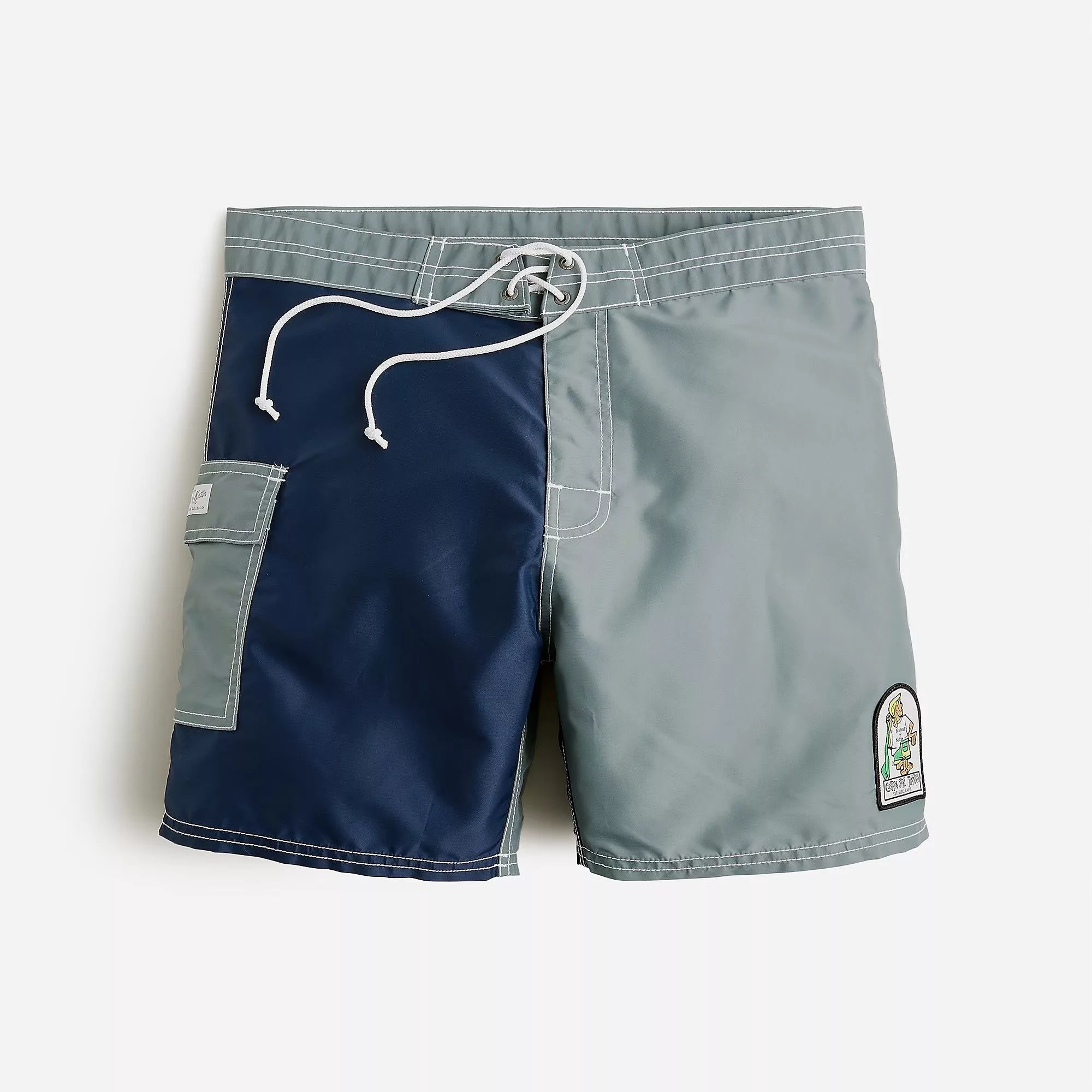 J.Crew Shorts J.Crew × Katin Katin Dogger Swim Trunk Short 60s Style Flight Satin Nylon Blue