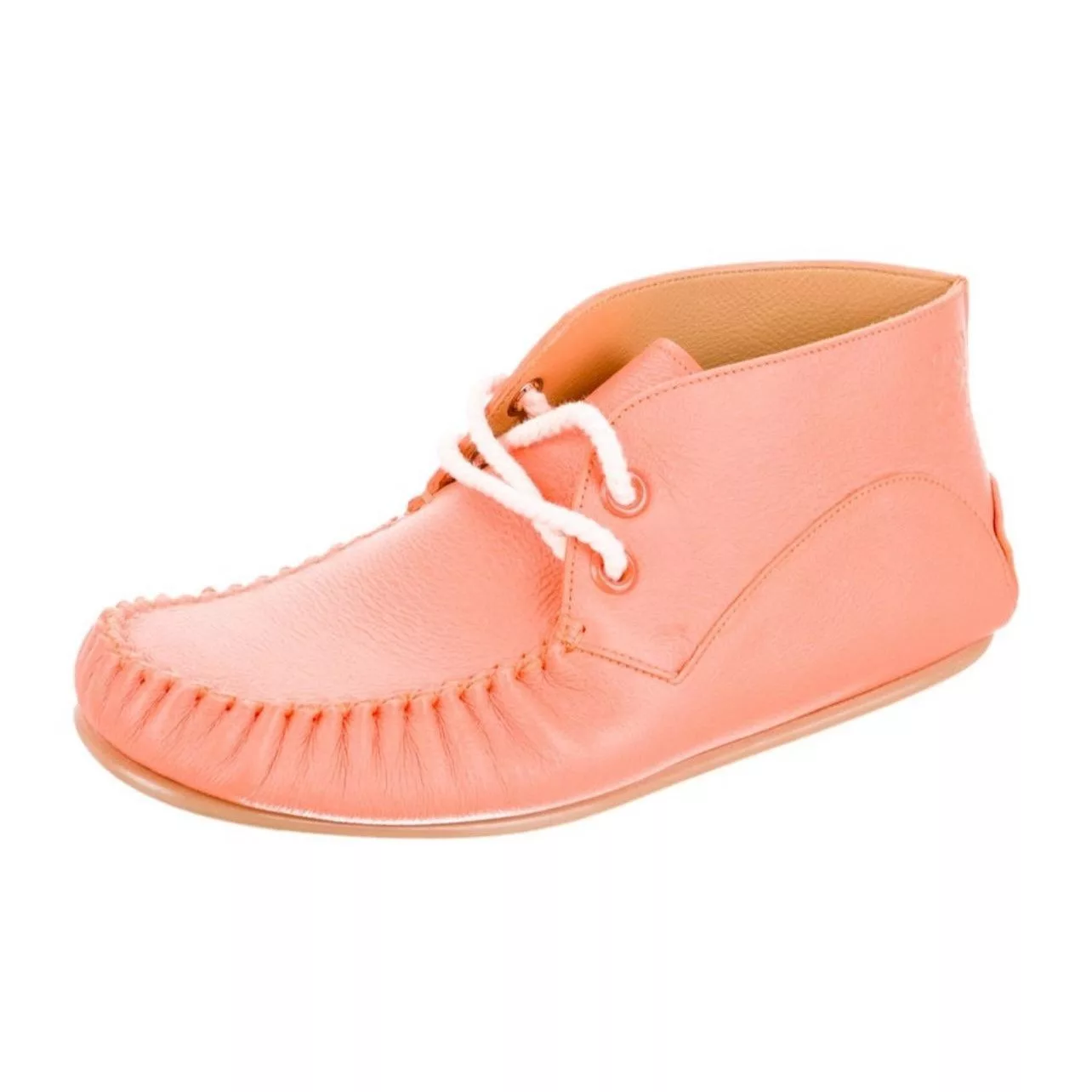 Loewe Boots Loewe Leather Ankle Lace-Up Boots Orange