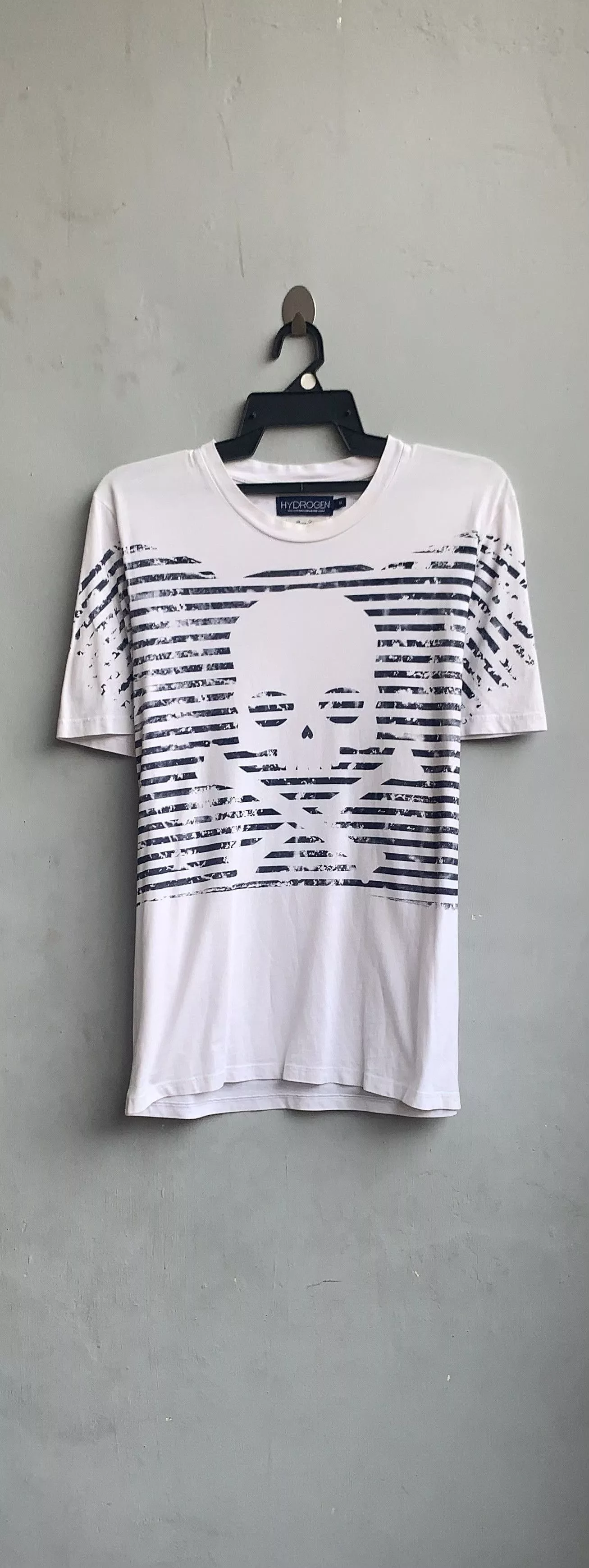 HYDROGEN Short Sleeve T Shirts Hydrogen Skull Bone Shirt White